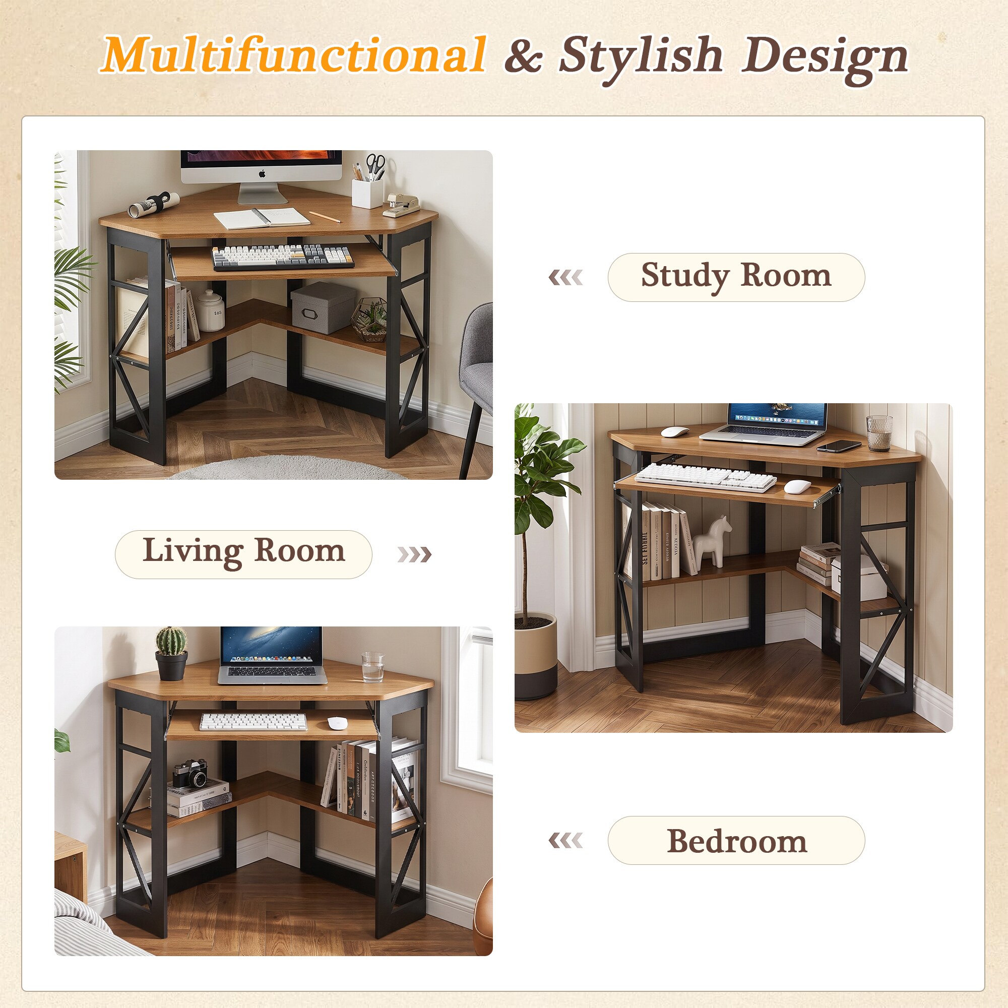 Vecelo LOE-XJM-CD03-BRN desks - View #6