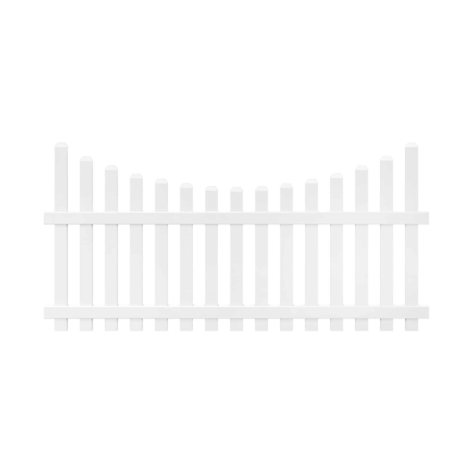 Outdoor Essentials 153150 Yorktown 4-ft H x 8-ft W White Vinyl Dog Ear Fence Panel (Unassembled)