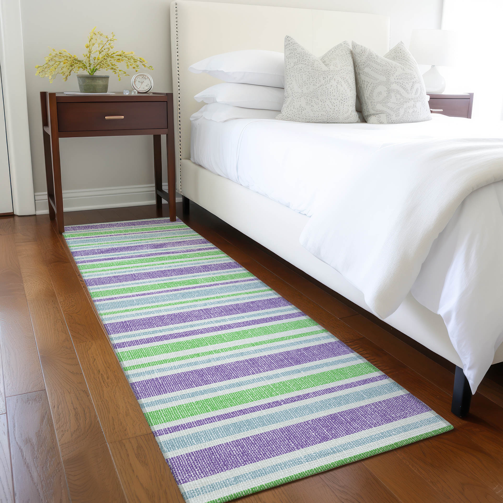 Addison Rugs ACN531LM2X8 Chantille 2 x 7 (ft) Polyester Lime Rectangular Indoor/Outdoor Stripe Machine washable Area rug