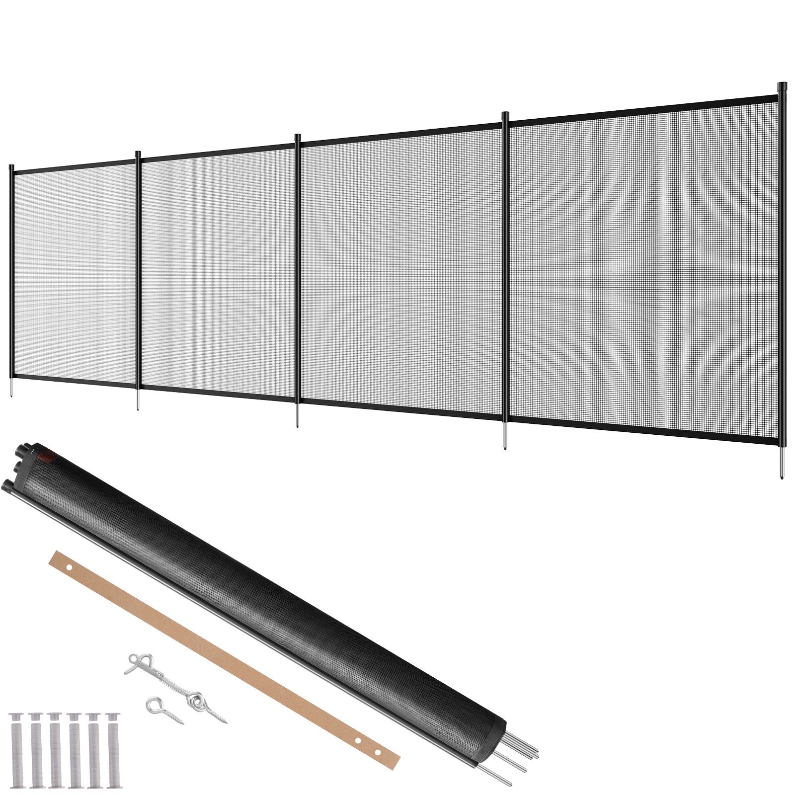LUXEYARD Pool Fence 4 x 12 FT Pool Fences for Inground Pools Removable Child Safety Pool Fencing Easy DIY Installation Swimming Pool Fence 340gms Teslin PVC Pool Fence Mesh Protects Kids and Pets