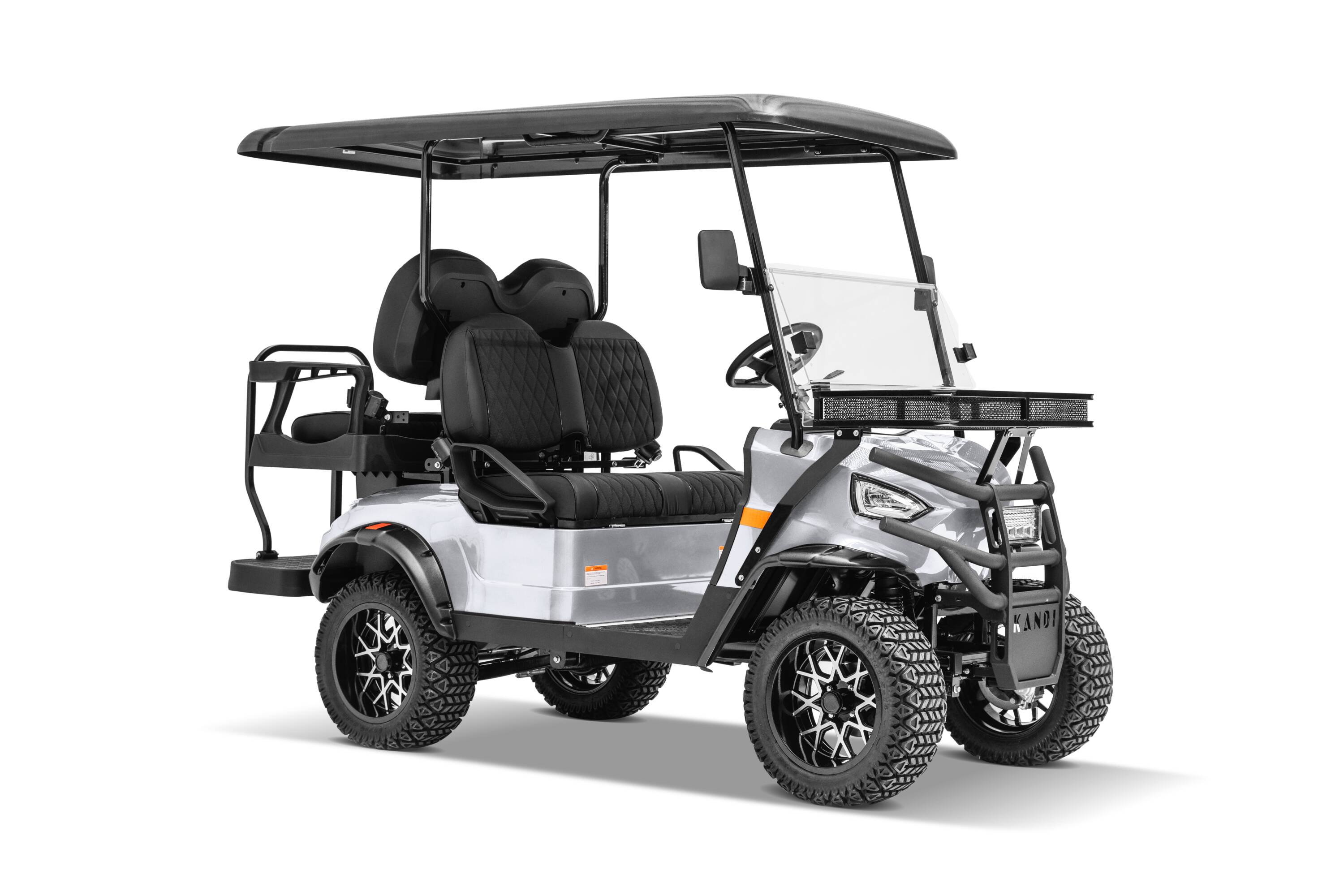 KANDI LOW4PAGM-LCD-L-S Kruiser 4 Seat Electric Golf Cart, Max 15mph- Silver