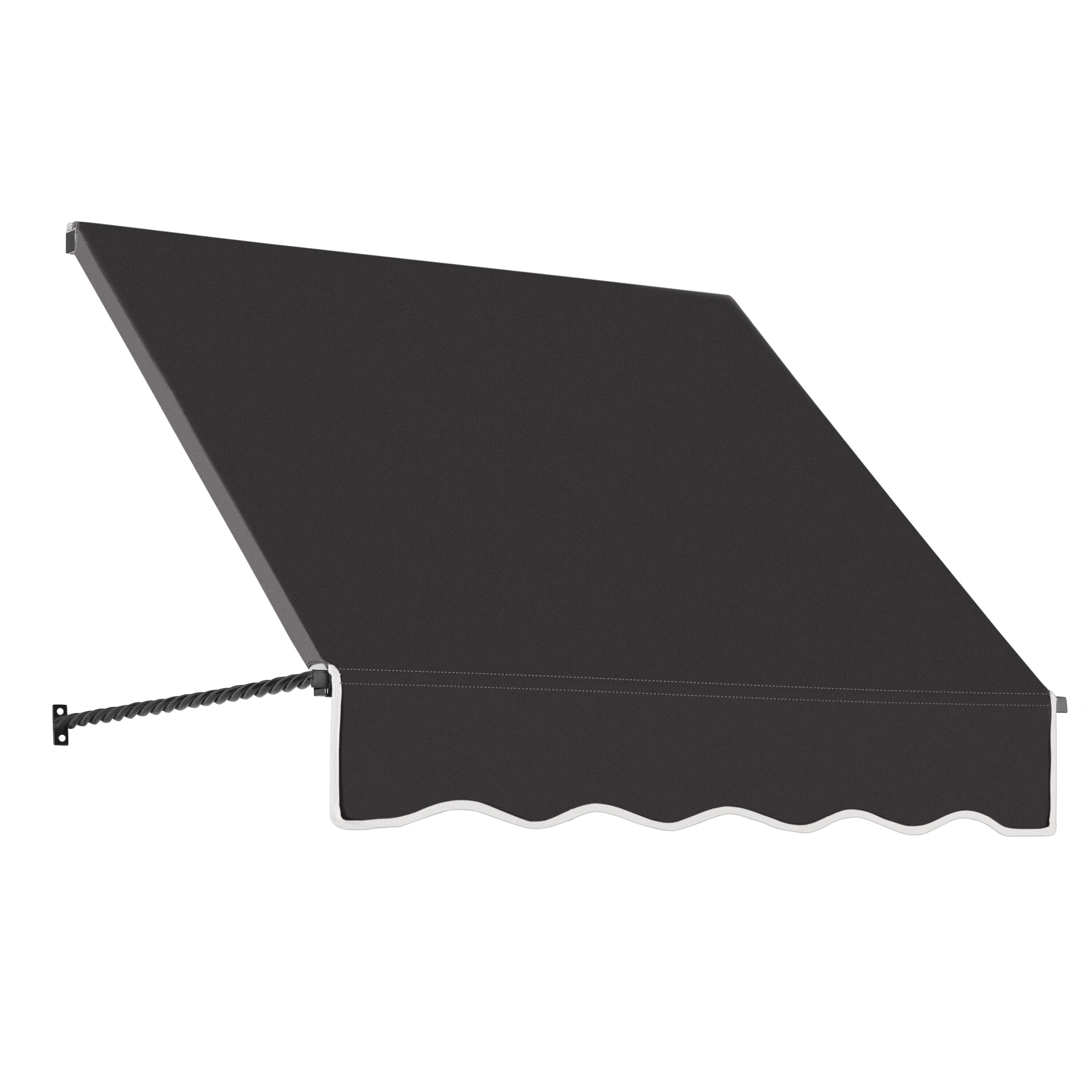 Awntech SANT32-L-3K Santa Fe 40.5-in Wide x 24-in Projection x 44-in Height Fabric Black Solid Fixed Window/Door Awning