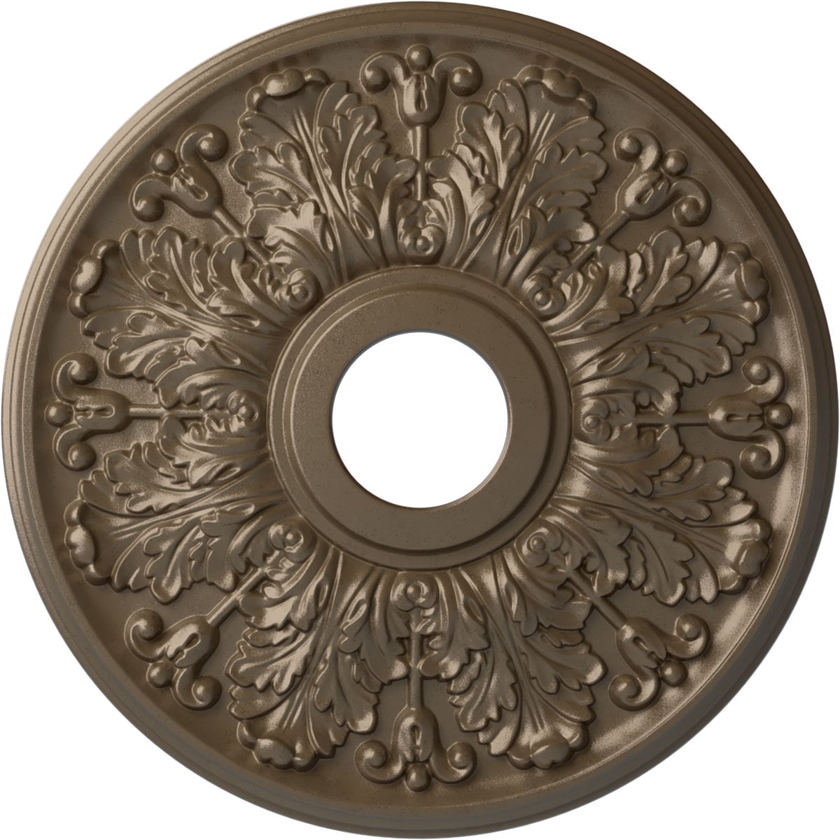 Ekena Millwork CM16APWSS Apollo 16.5-in W x 16.5-in L Painted Warm Silver Polyurethane Whole Ceiling Medallion