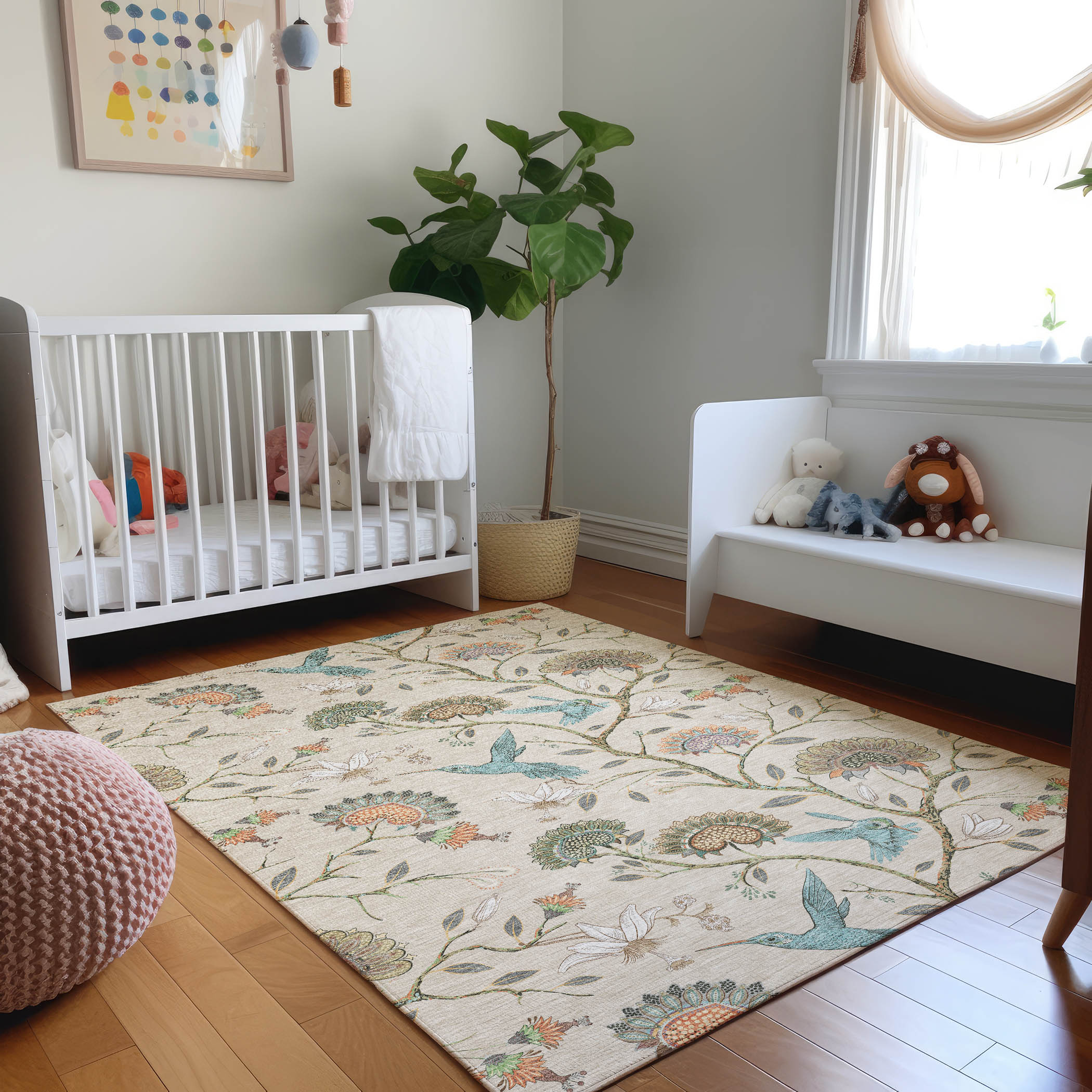 Addison Rugs AMF174BE5X8 Mayfield AMF174BE 5 x 7 (ft) Loomed Polyester Beige Rectangular Indoor Geometric Machine washable Area rug