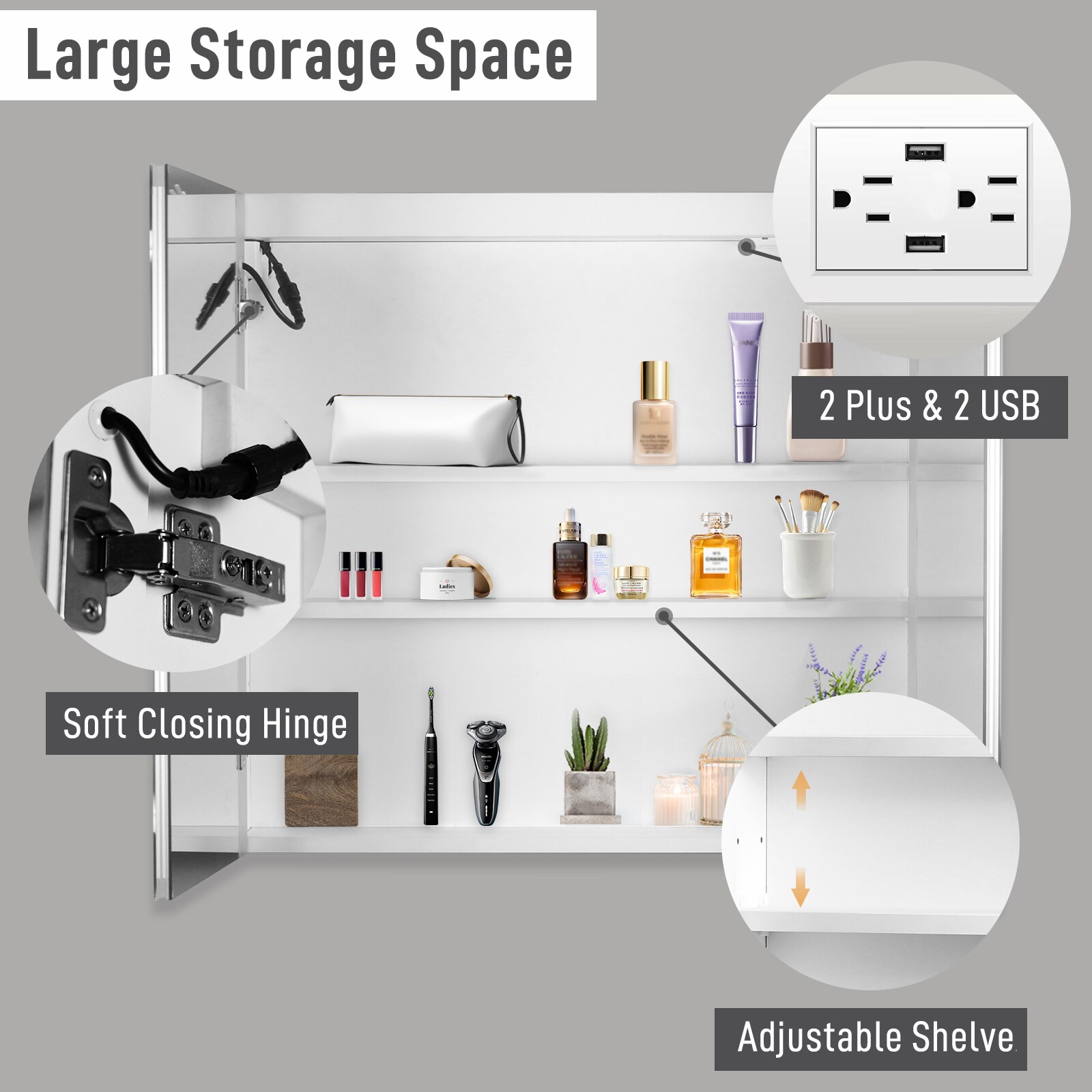 Winado LO1G52001658 Bathroom-Medicine-Cabinets - View #3