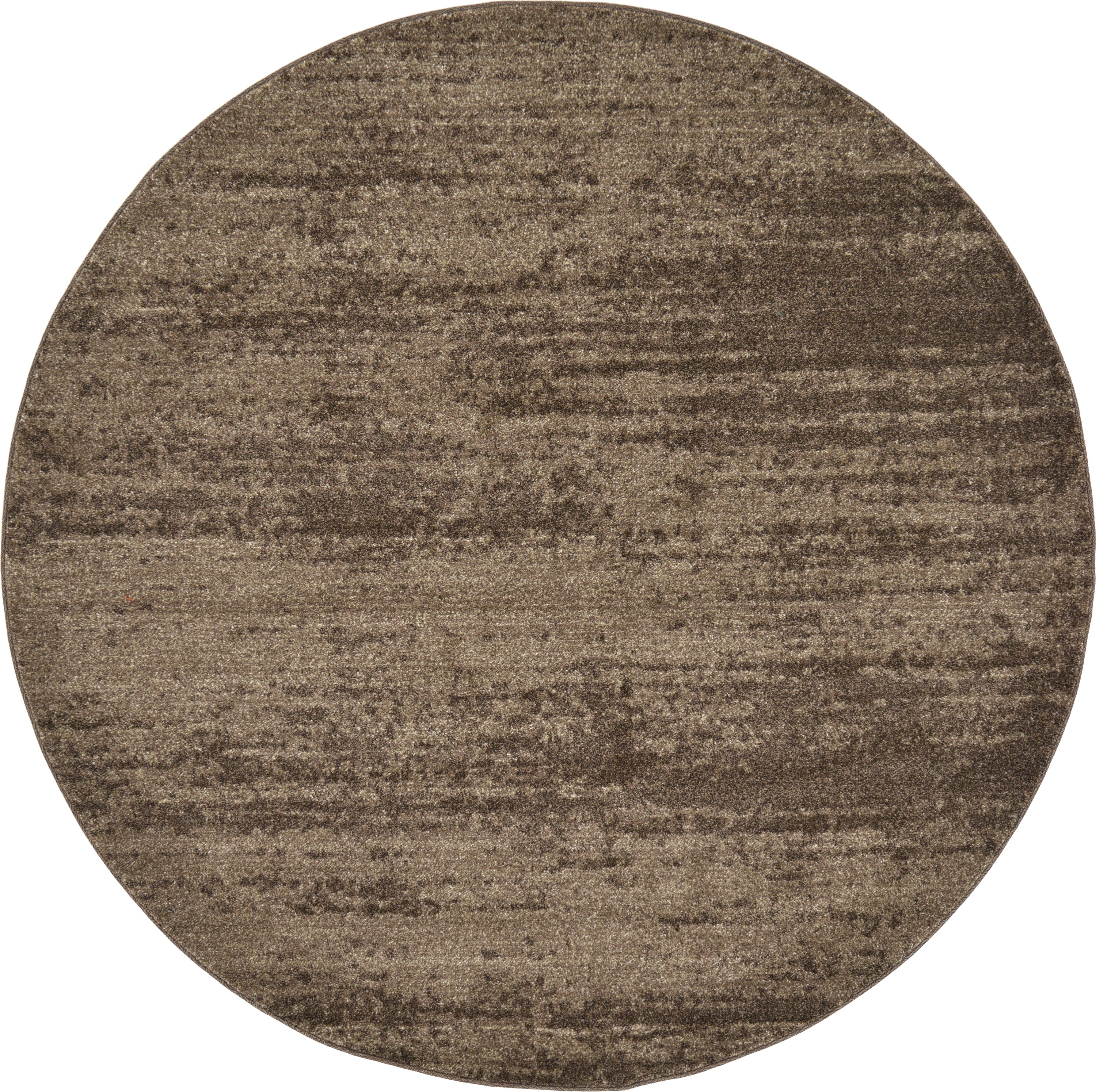Unique Loom 3124453 Lucille Del Mar 6 x 6 (ft) Loomed Polypropylene Brown/Light Brown Round Indoor Distressed/Overdyed Area rug