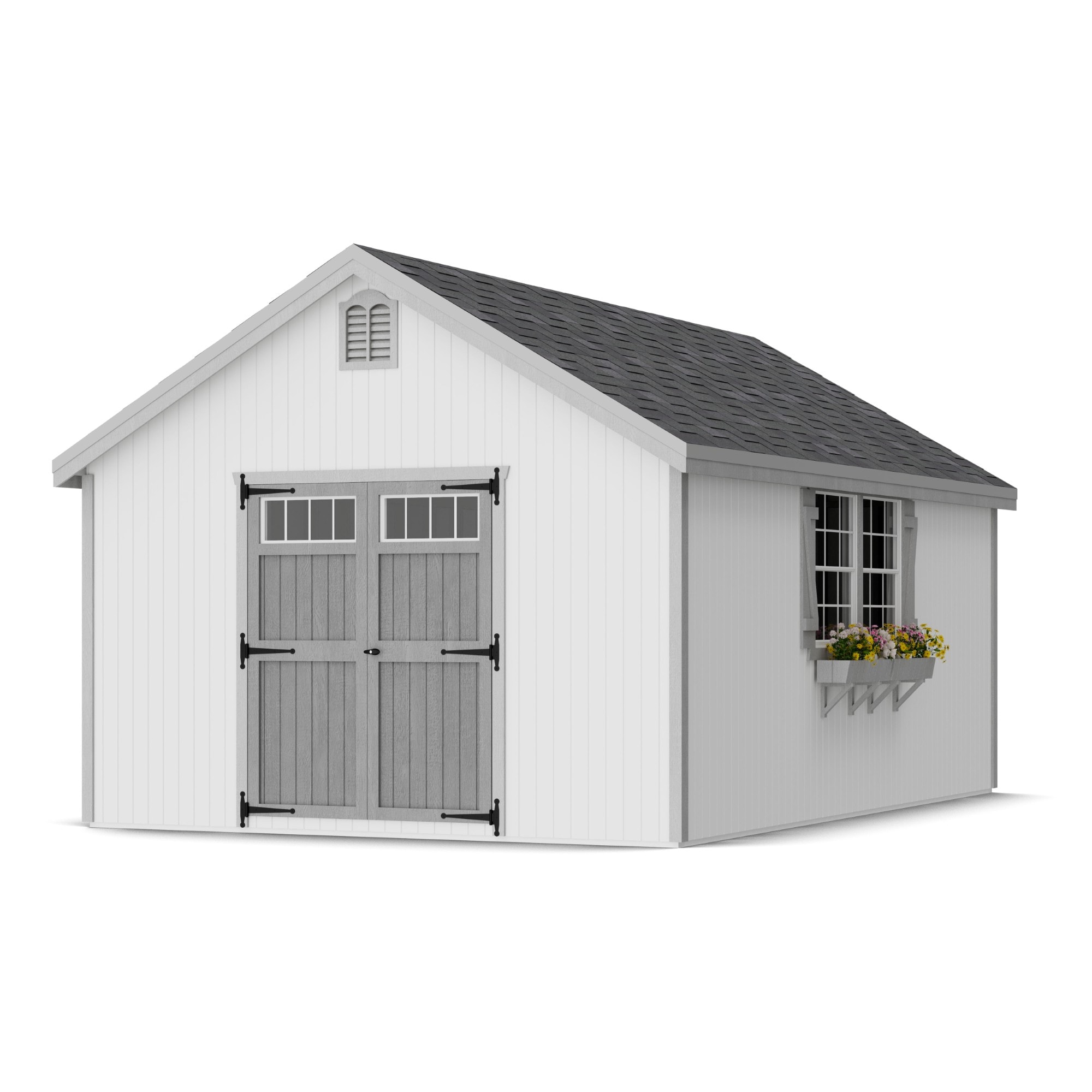 Little Cottage Co 12X18 WCGS-PC Colonial Williamsburg 12-ft x 18-ft Gable Style Wood Outdoor Storage Shed with 2 Windows 2 Doors