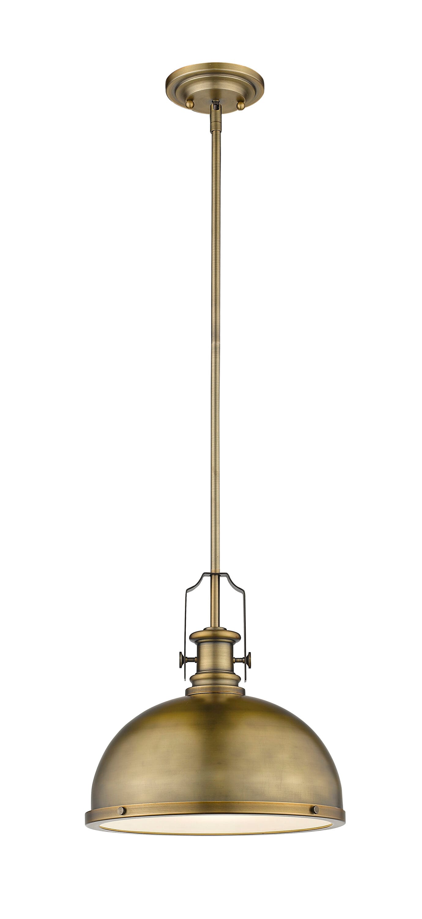 Z-Lite 725P12-HBR Melange 1 -Light Heritage Brass Modern/contemporary Drum Medium Hanging Pendant light