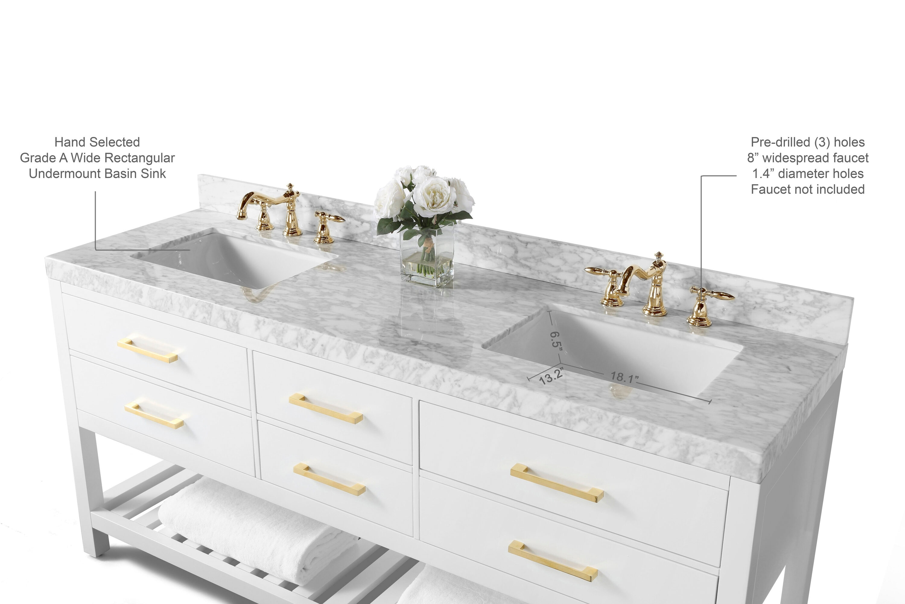 Ancerre Designs VTSELIZABETH72WCWGD Bath-Vanity-Combo - View #7