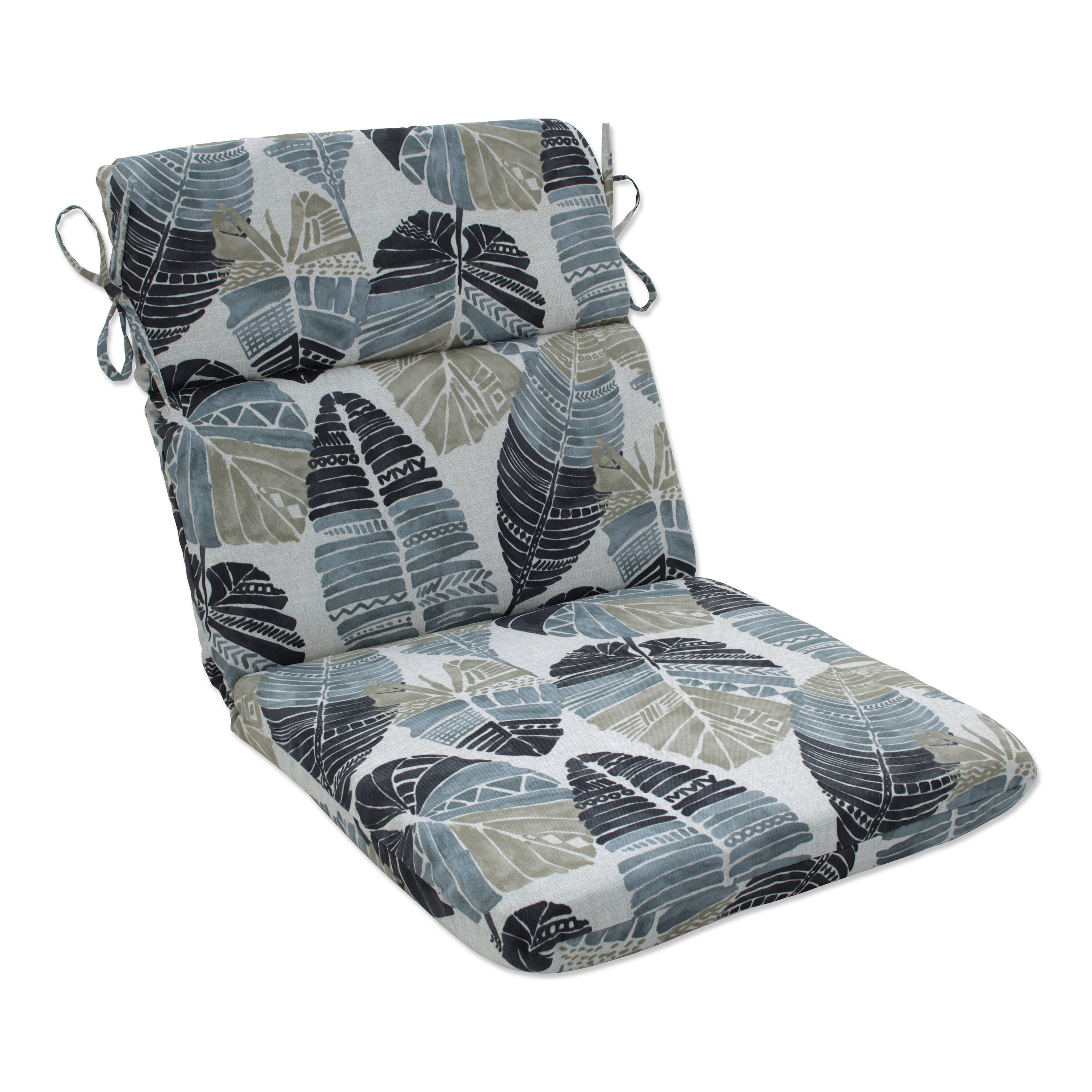 Pillow Perfect 40.5-in x 21-in Black Patio Chair Cushion in the Patio Furniture Cushions 