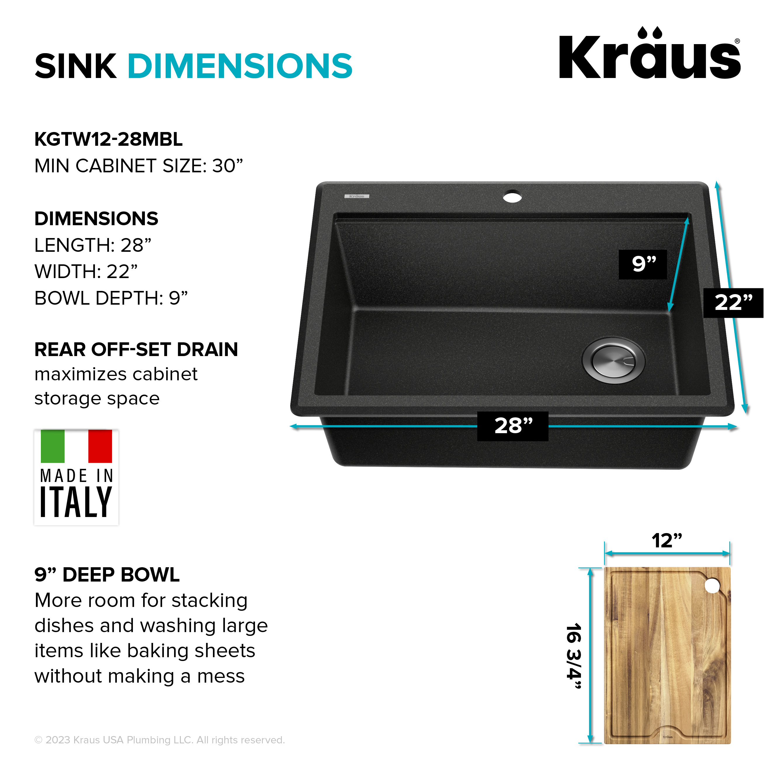 Kraus KGTW12-28MBL Kitchen-Sinks - View #9