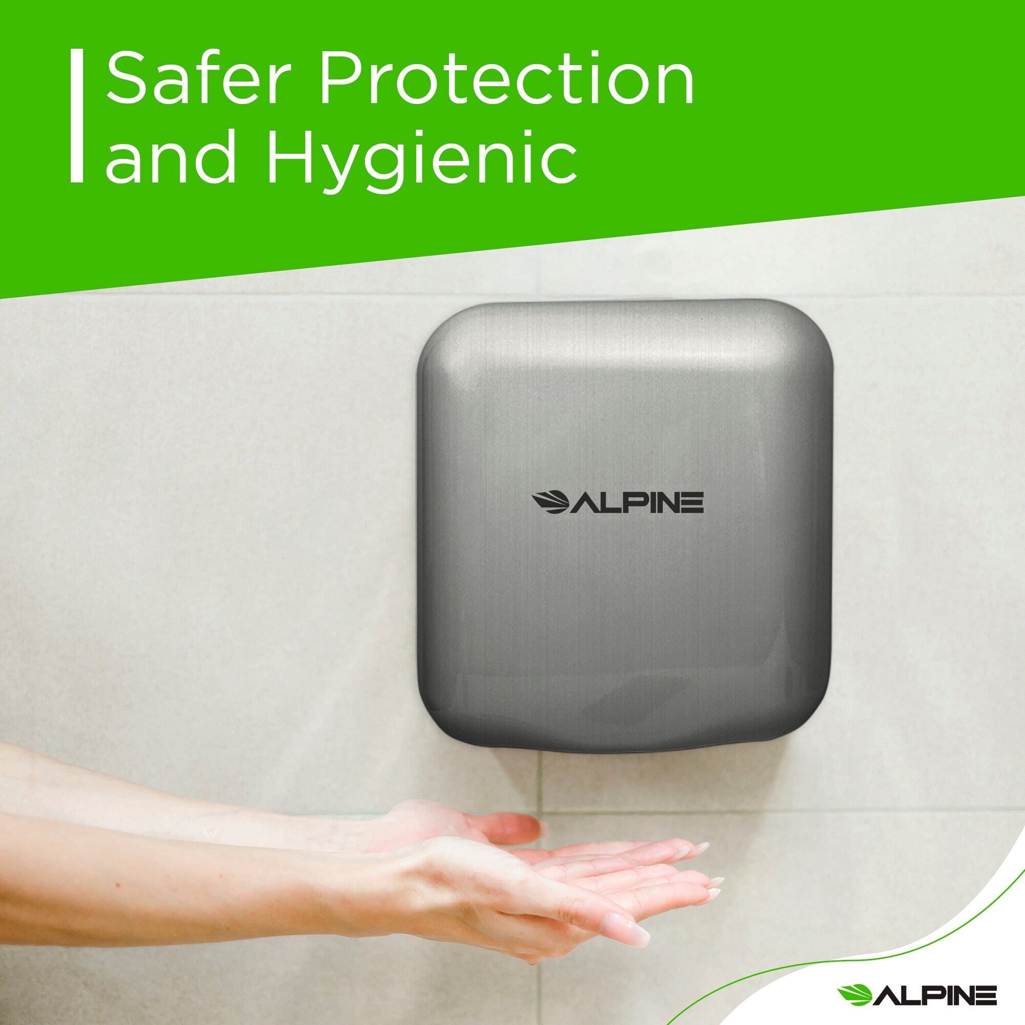 Alpine Industries Hemlock Touchless Electric Hand Dryer, 120 Volts,  Automatic, Stainless Steel in the Hand Dryers department at