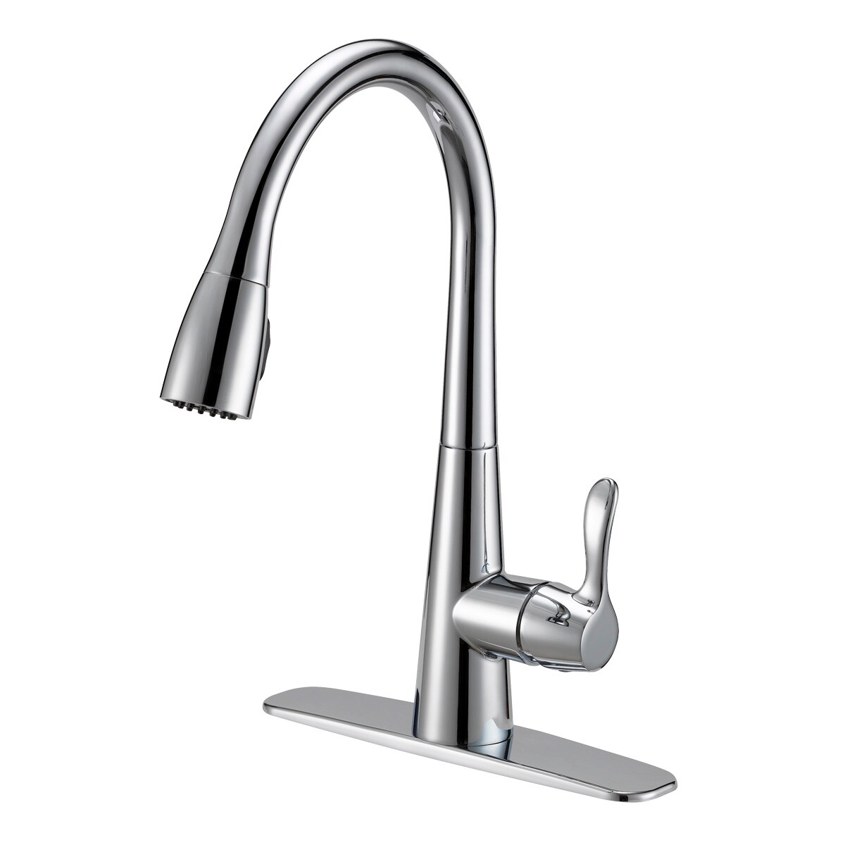 EZ-FLO Tuscany Chrome 1-Handle Deck-Mount Pull-Down Handle Kitchen Faucet (Deck Plate Included)