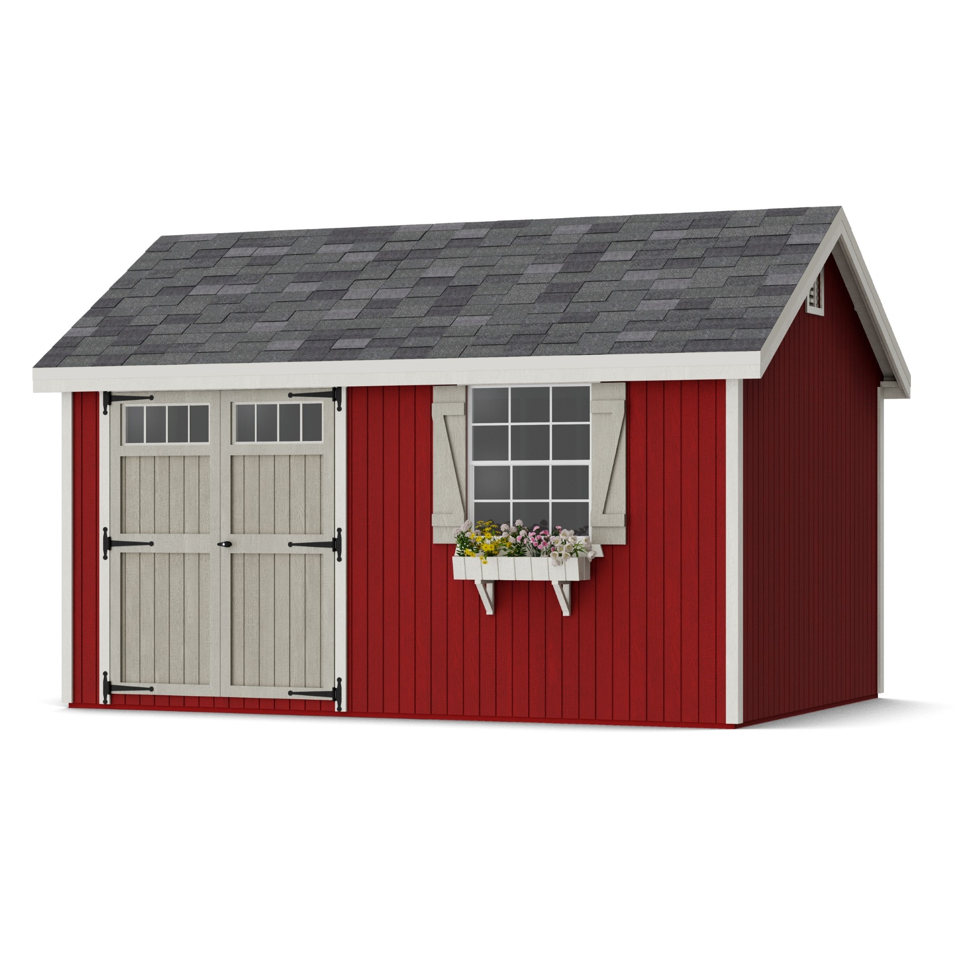 Little Cottage Co 10X14 PCGS-PC Colonial Pinehurst 10-ft x 14-ft Gable Style Wood Outdoor Storage Shed with 1 Windows 2 Doors