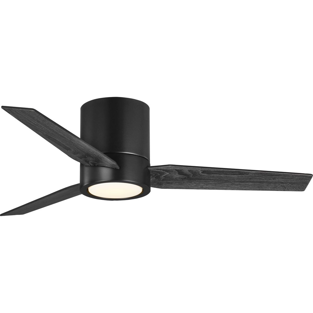 Progress Lighting P250058-031-30 Braden 44-in Integrated LED Flush Mount Black with Black/Distressed Ebony Blades Propeller Ceiling Fan With Light - Remote Included ( 3 -Blade )