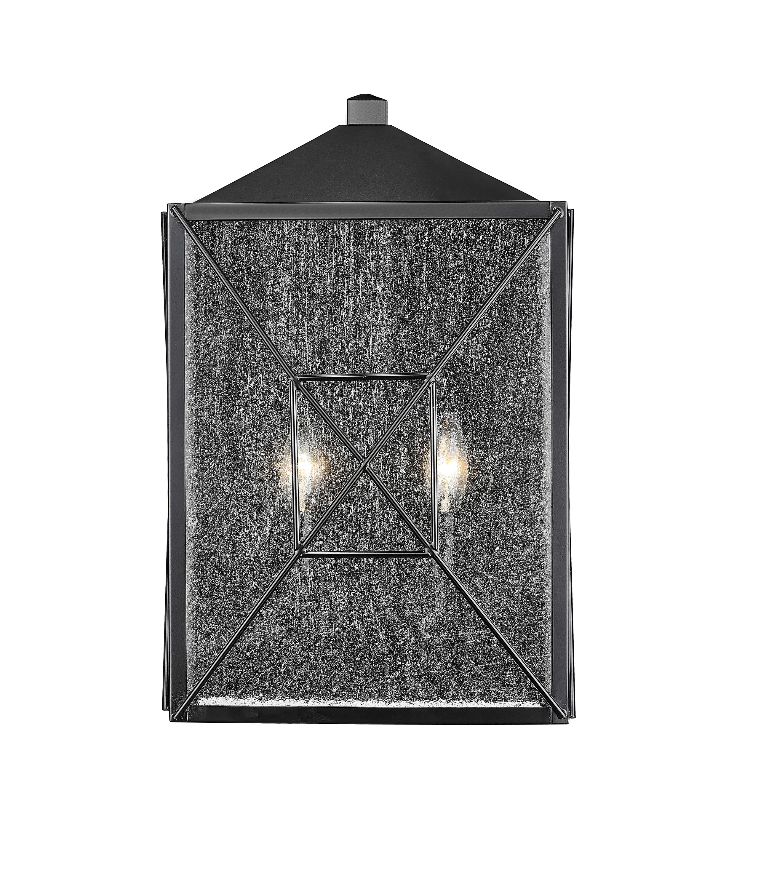 Millennium Lighting 42642-PBK Caswell 2 -Light 18-in H Matte Black Hardwired Outdoor Wall Light