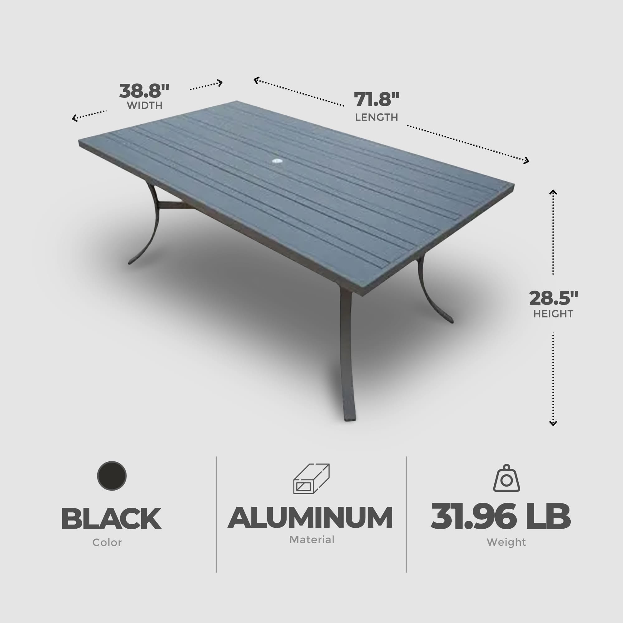 Tuscany 72x39 Rectangular Dining Table Outdoor Pakistan