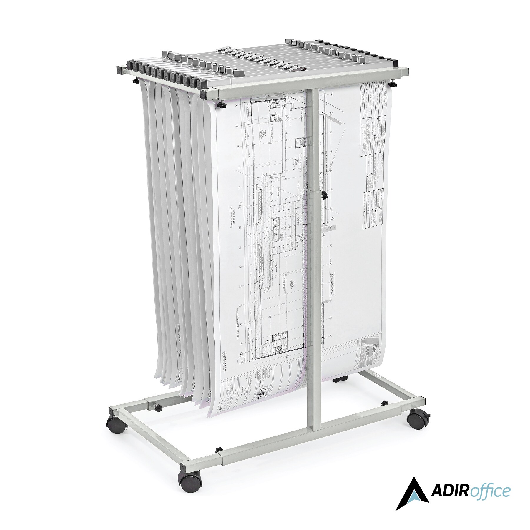 AdirOffice 614-KIT1 Blueprint Steel Vertical Plan Center, Grey