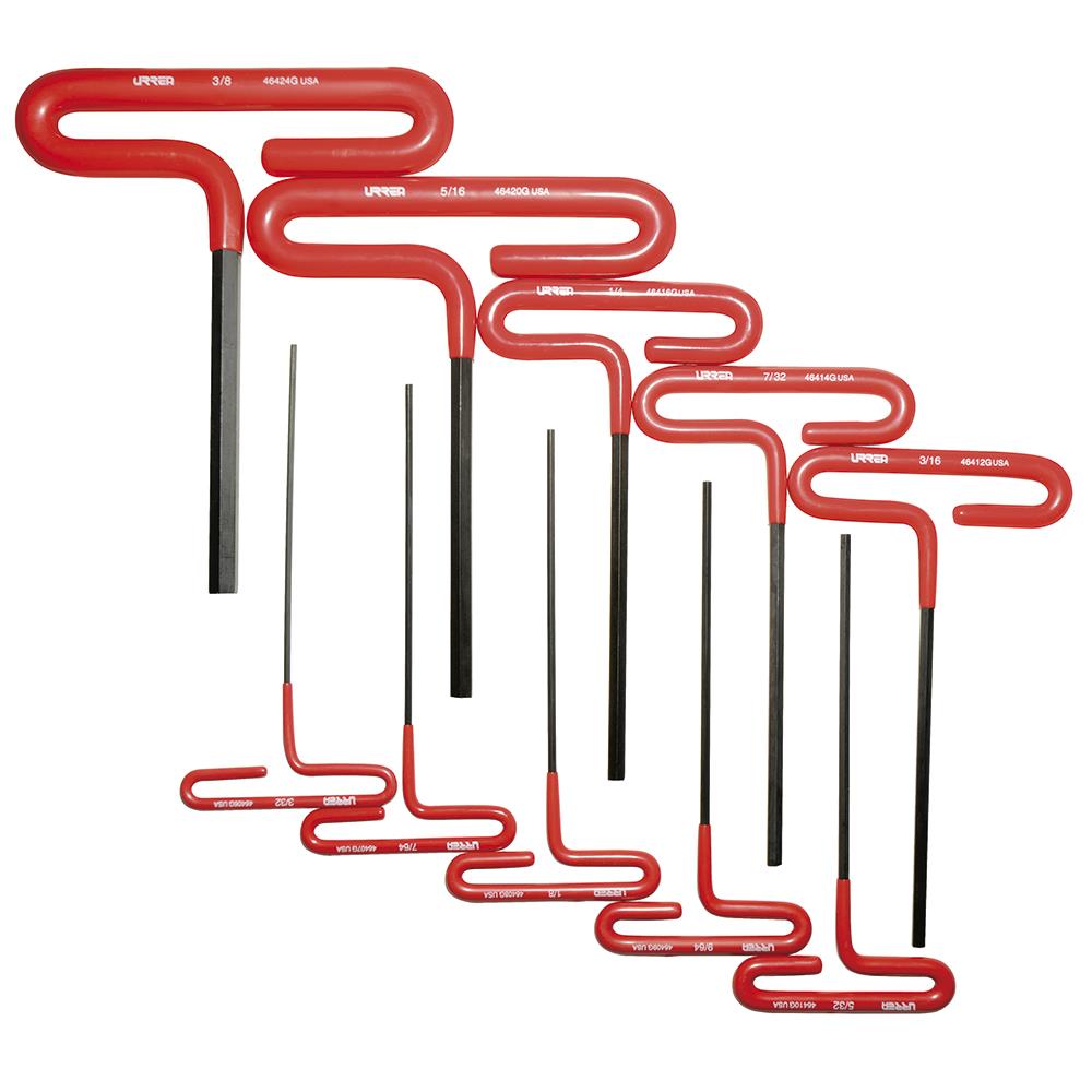 URREA 4965G 3/32-in T-Handle Standard (SAE) 10 -Pieces Hex key set