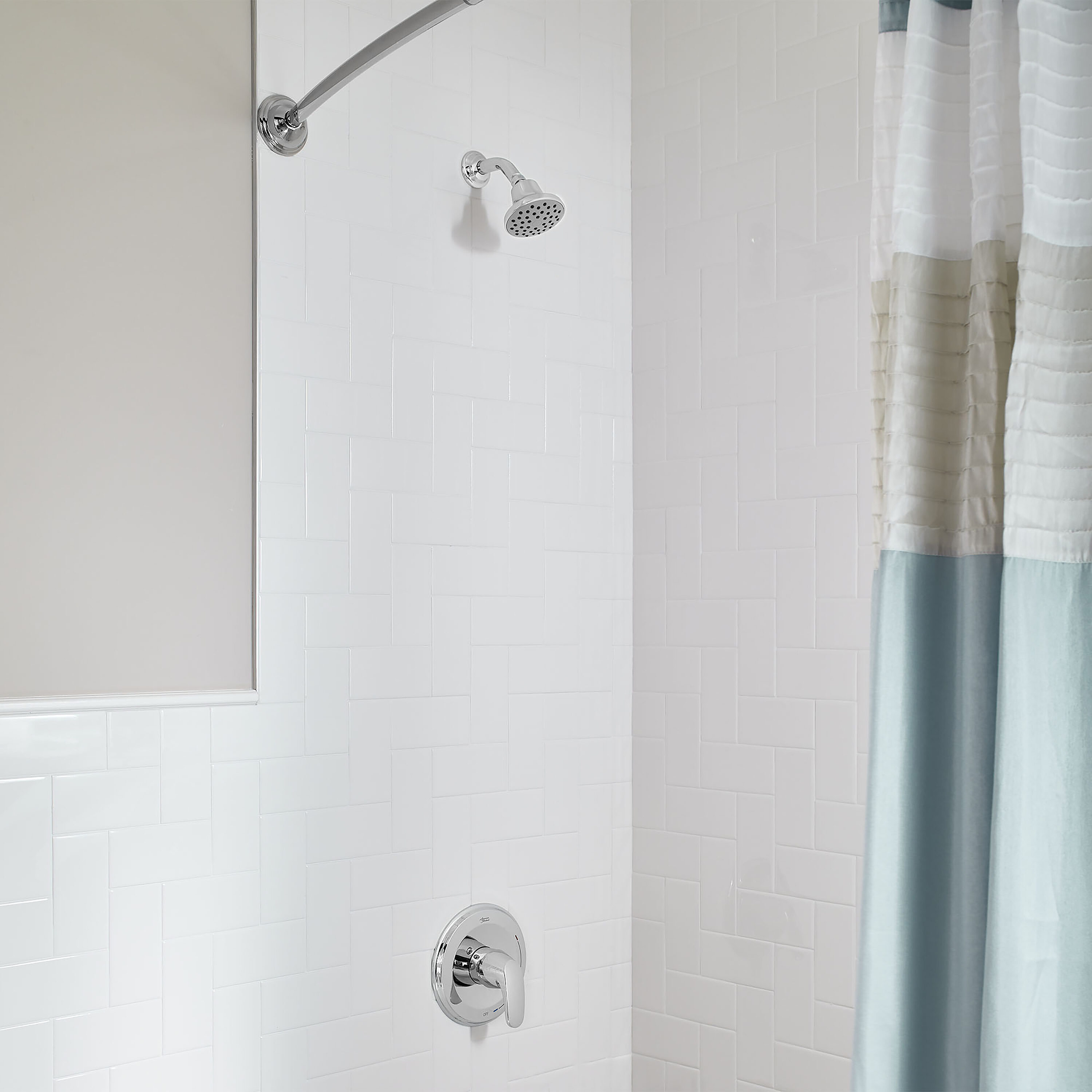 Polished Chrome Square Wall Mounted Shower Kit