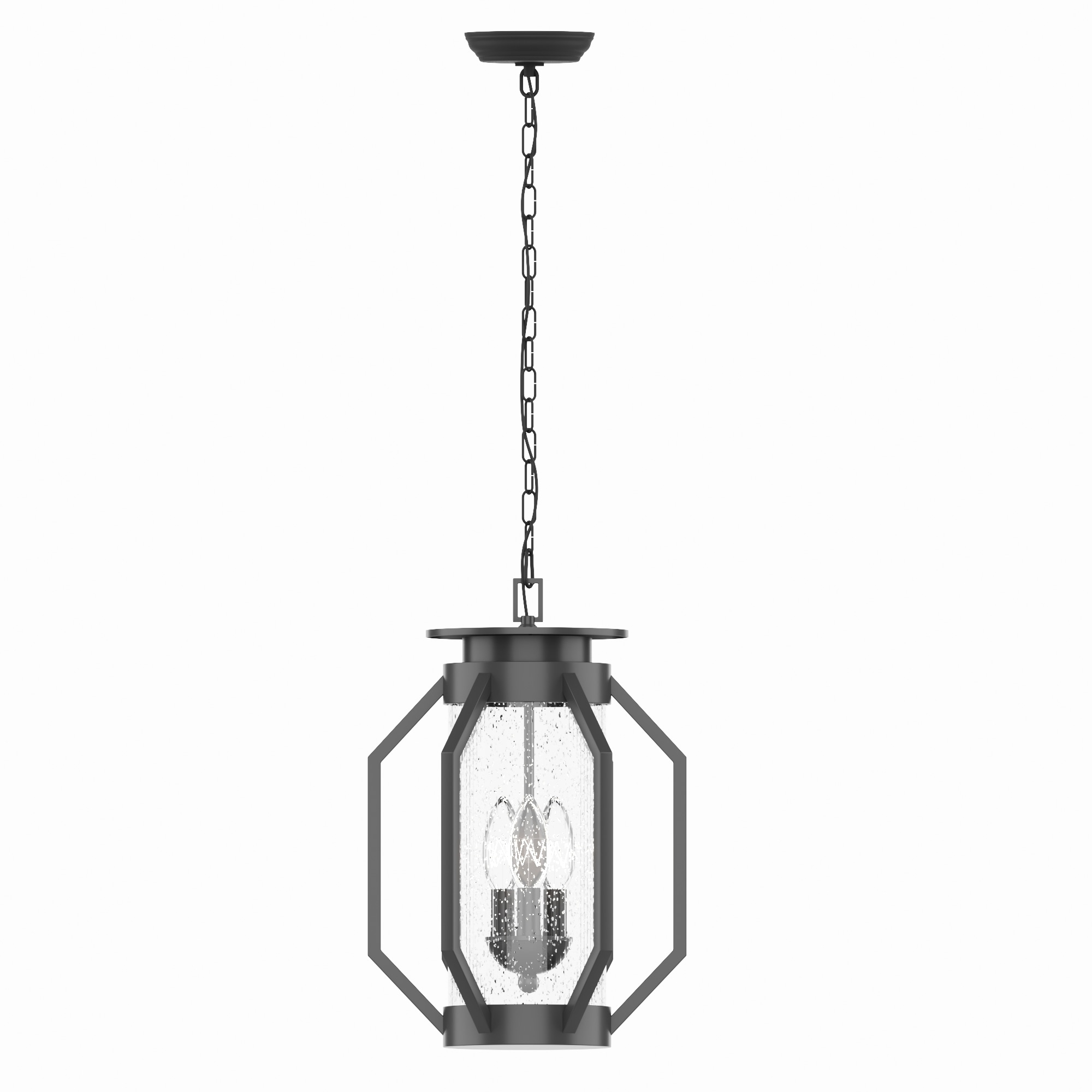Maxax 7011-3BK Kiyani 3 -Light Oil-rubbed Bronze Modern/contemporary Clear glass Geometric Large Outdoor Hanging Pendant light