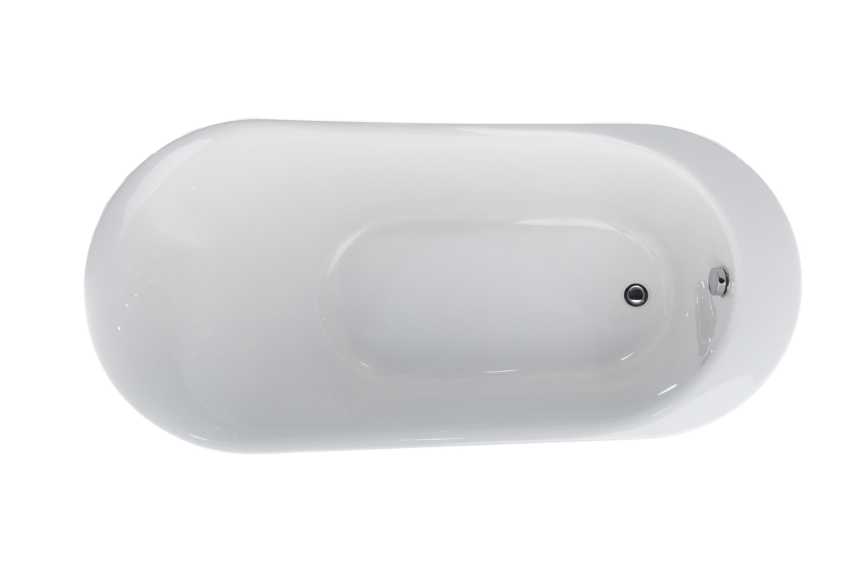 Vanity Art 70" White Acrylic Freestanding Soaking Bathtub
