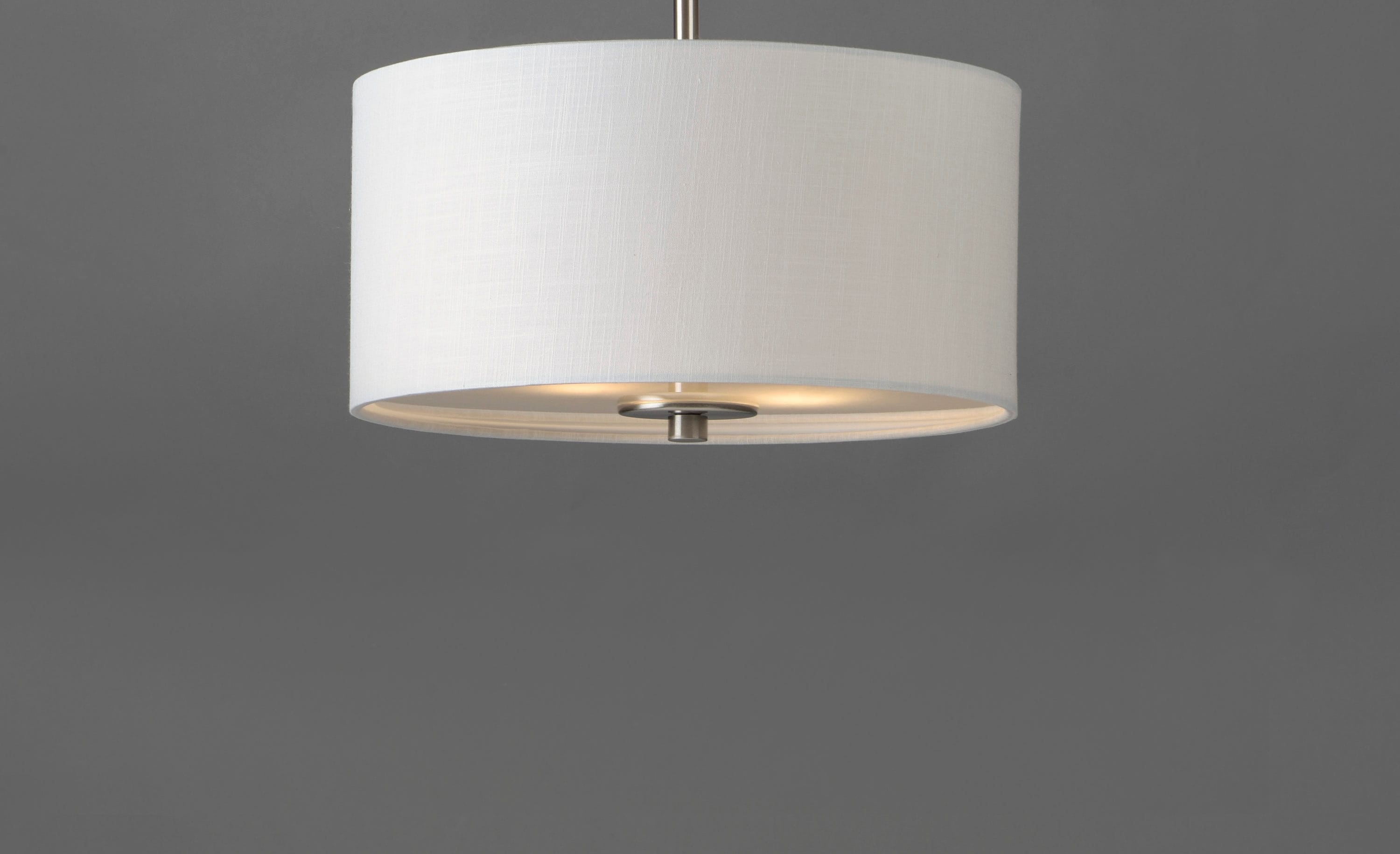 Elegant Satin Nickel 2-Light Drum Pendant for Indoor/Outdoor Use