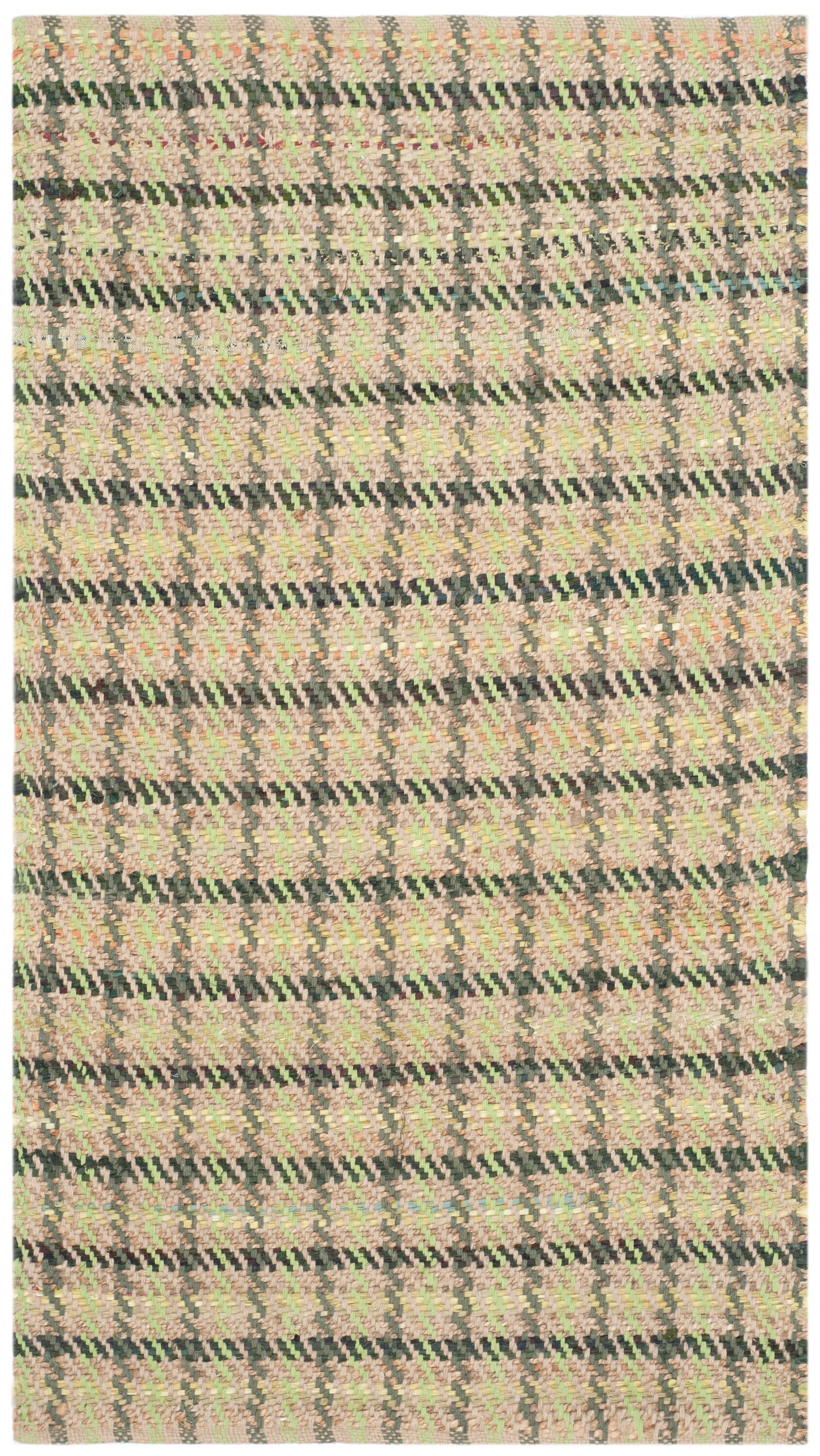 Cape Cod Green and Natural Hand-Knotted Cotton Area Rug