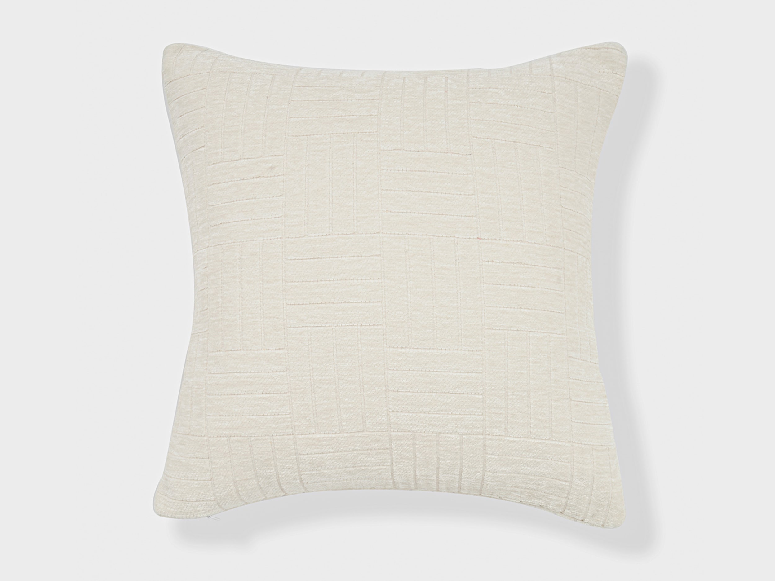 FRESHMINT 202005C02 Oberon Staggered Stripe 18-in x 18-in White Square Indoor Decorative Pillow