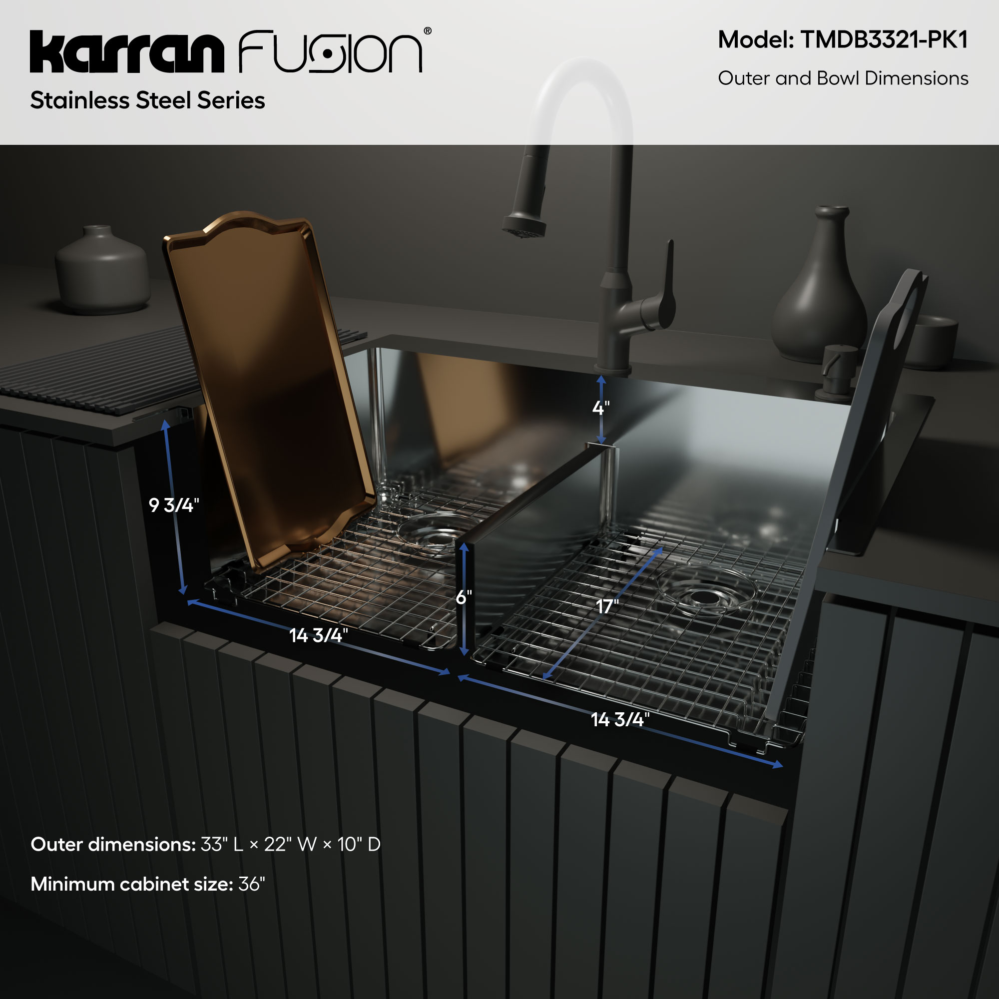 Karran TMDB3321-PK1 Kitchen-Sinks - View #6