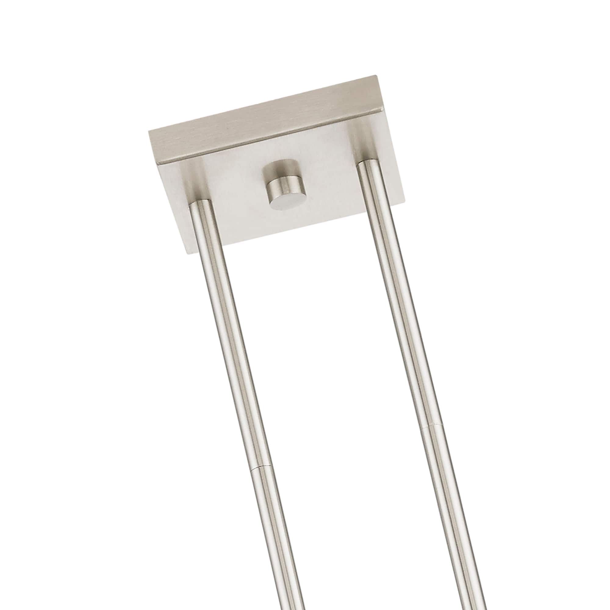 Brushed Nickel 3-Light Linear Chandelier with Clear Glass Shades