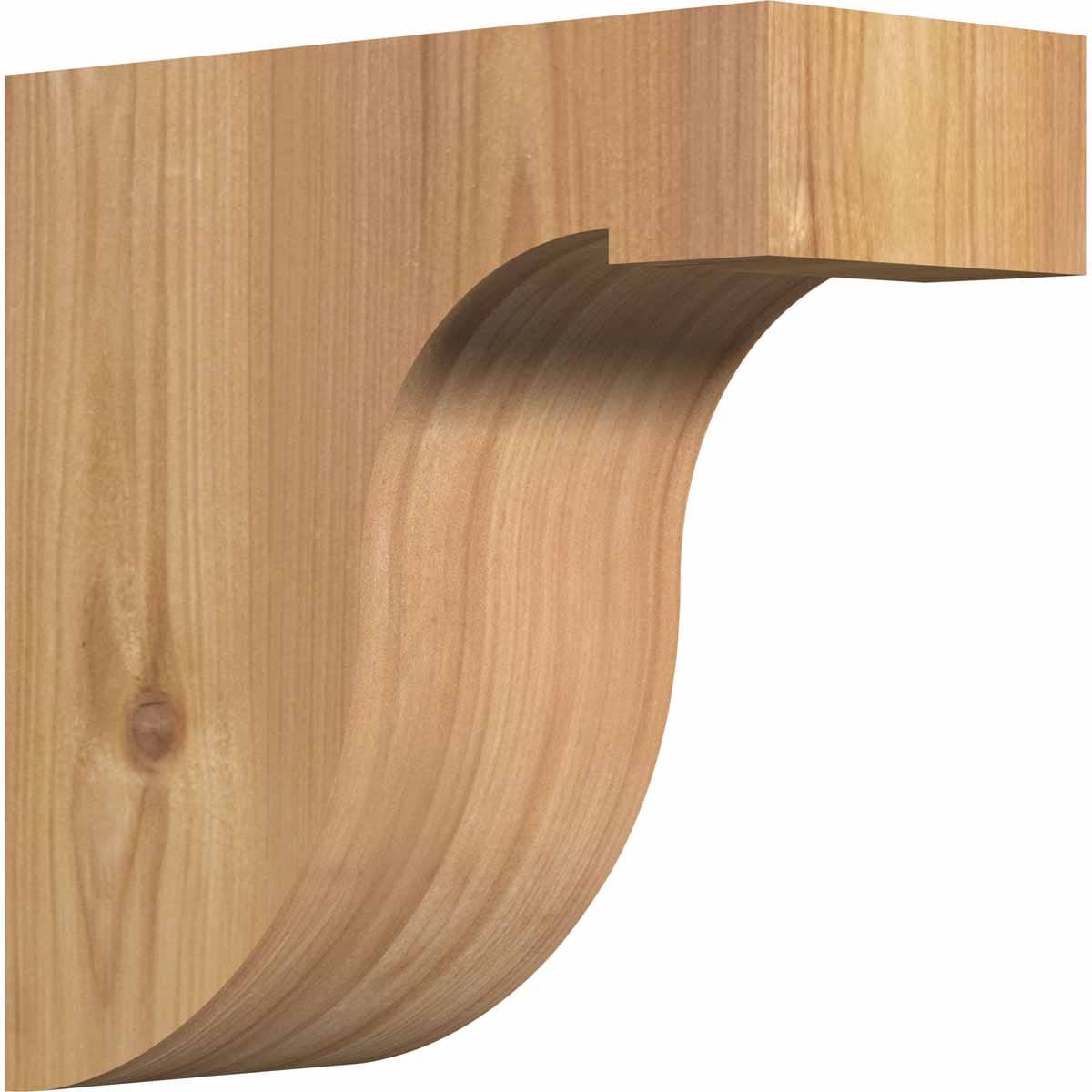 Ekena Millwork COR04X08X08DEL00SWR 3.5-in x 8-in x 8-in Del Monte Unfinished Western Red Cedar Wood Paintable/Stainable Corbel