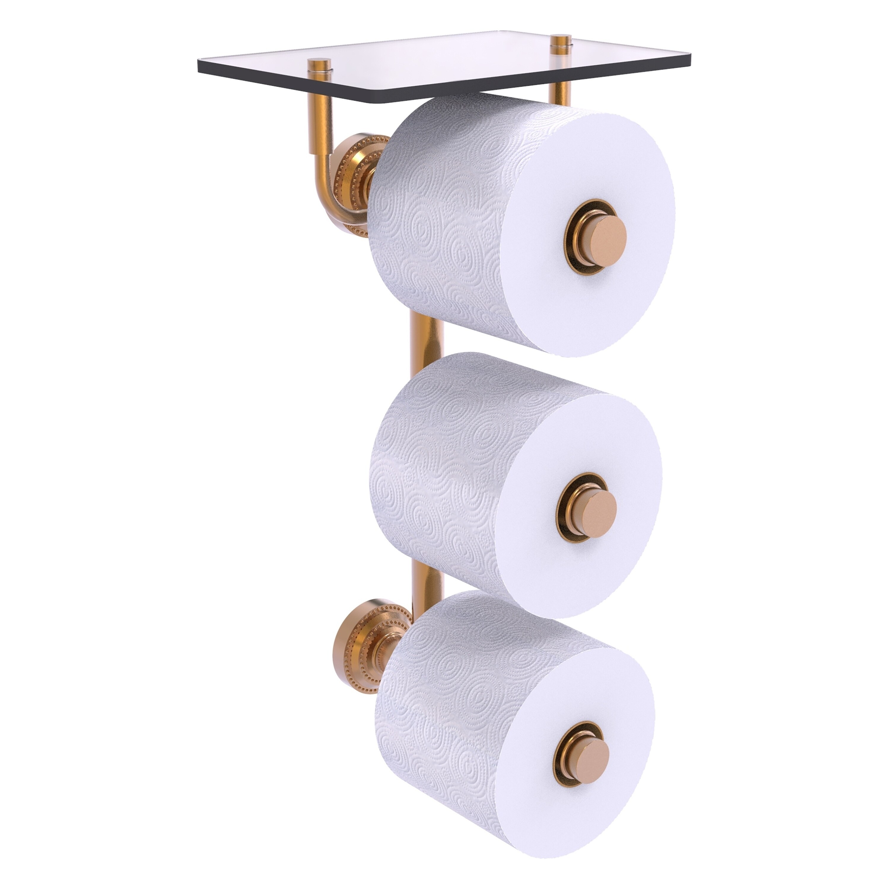 Allied Brass DT-35-3VS-BBR Dottingham Brushed Bronze Wall mount Double post Toilet Paper Holder 3 -Rolls with Storage