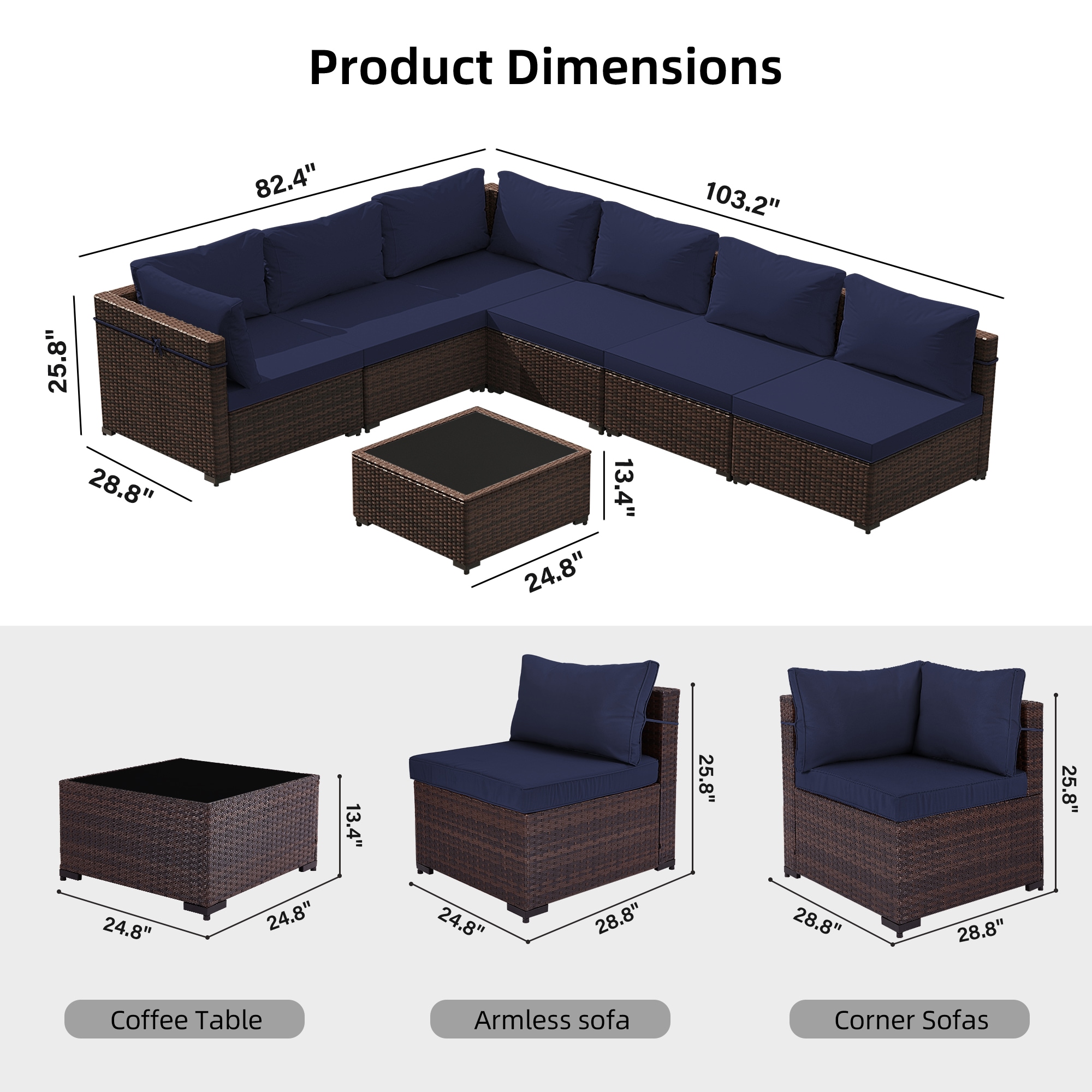 Patio Watcher RT-OD6-B-BEIGE Patio-Conversation-Sets - View #3