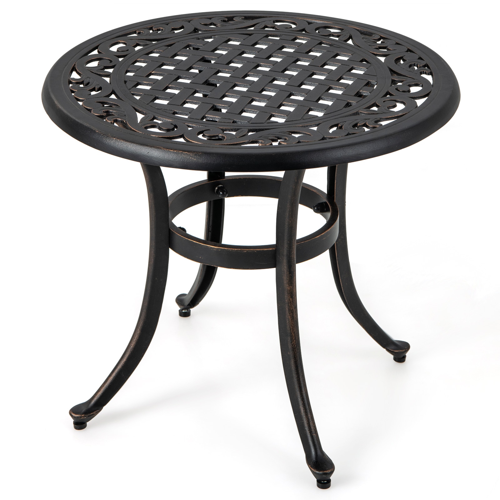 Forclover DASE-49796 Patio Table Round Outdoor End 24-in W x 24-in L