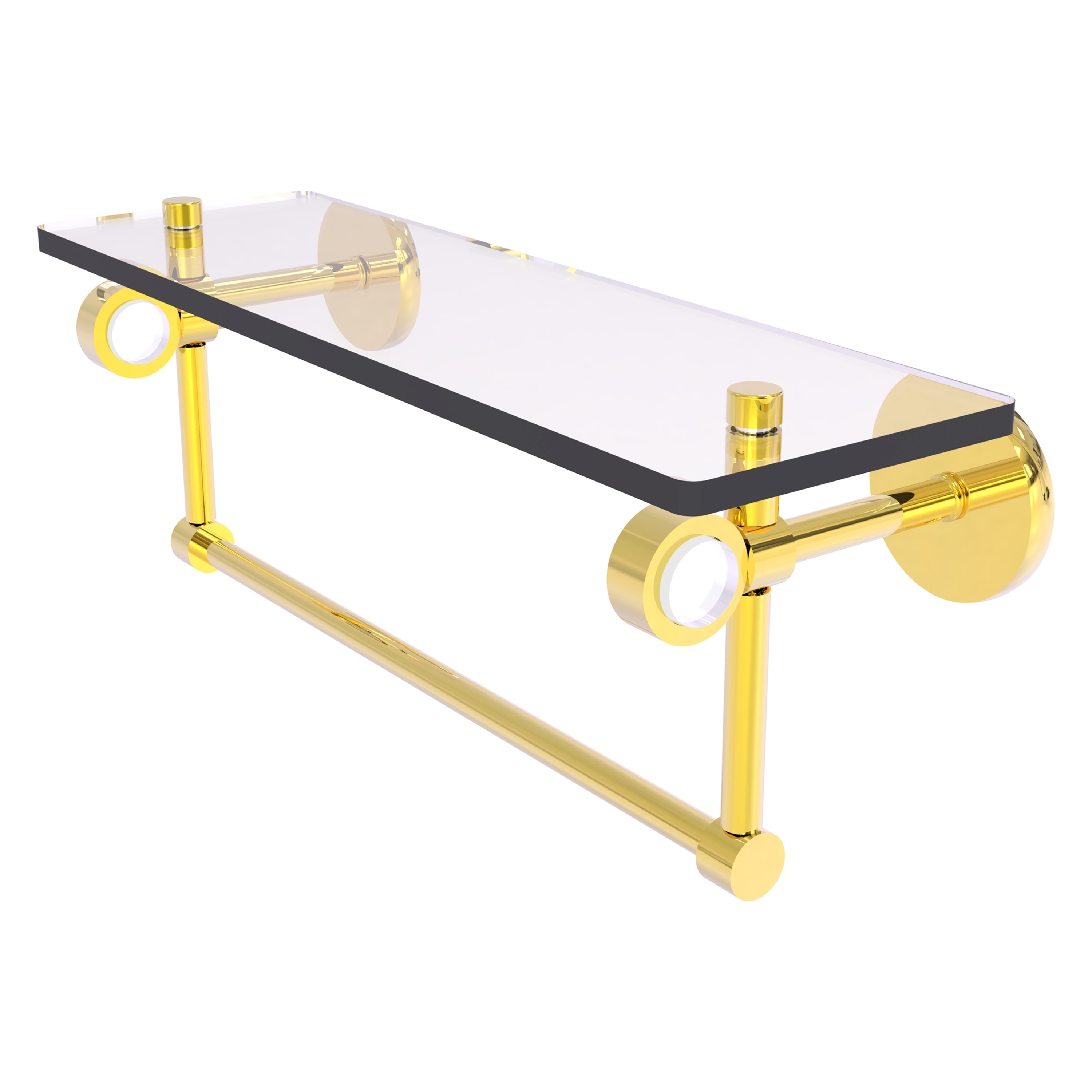 Allied Brass CV-1TB-16-PB Clearview Polished Brass Wall mount Bathroom Shelf ( 16-in x 6.2-in x 5-in )