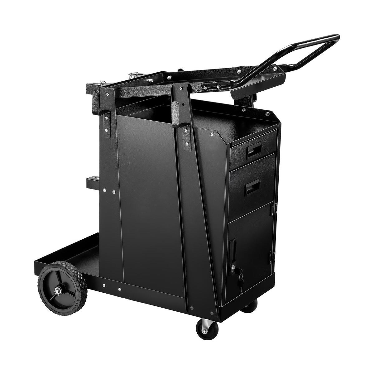Tooliom Heavy Duty Welding Cart 2 Drawers Lockable Cabinet 350lbs
