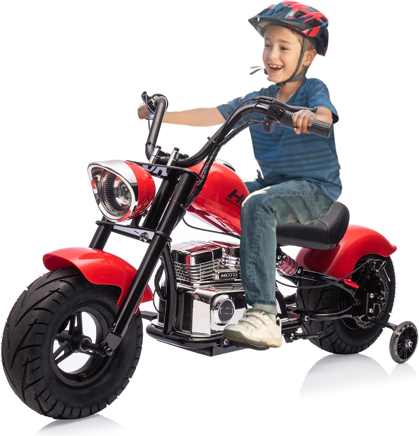 Qeetex LHF-TC-WQ591069 Kids Electric Off-Road Dirt Bike 36V Motorcycle With Top Speed of 16.5 Mph Spring Suspension Led Lights Music Player and 176 Lbs Max Load Capacity for Teens Red