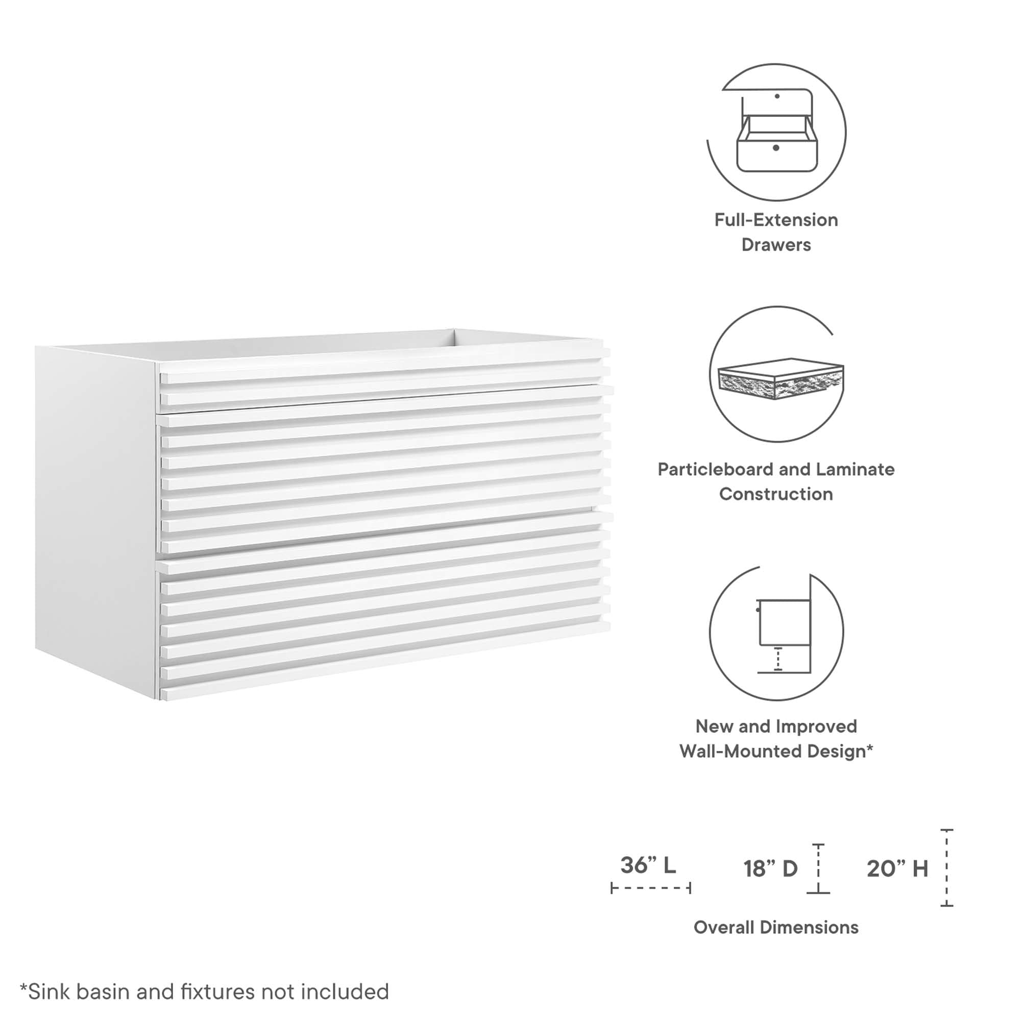 Modway EEI-4339-WHI vanities - View #2