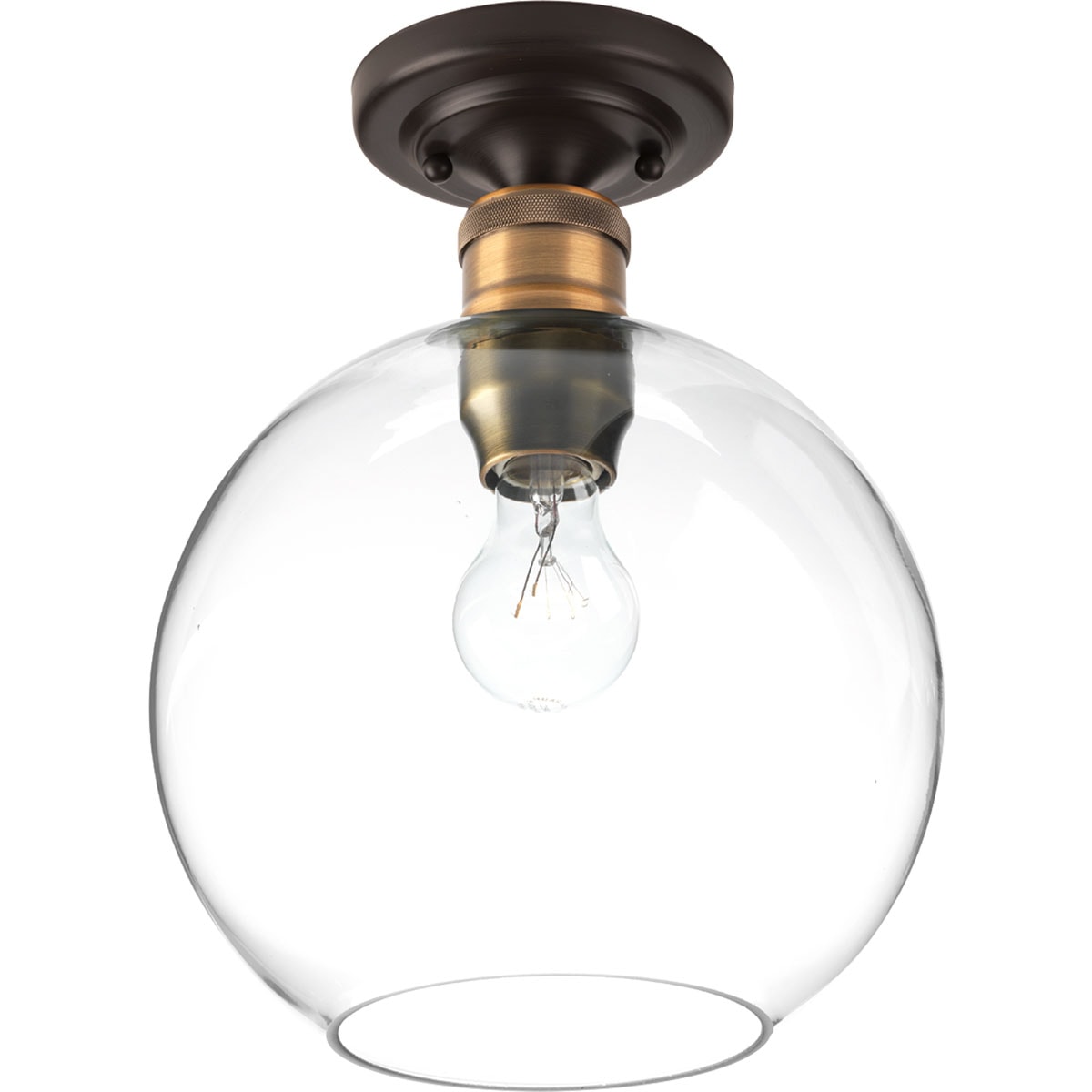 Progress Lighting P350046-020 Hansford 1 -Light 10-in Antique Bronze Flush Mount Light