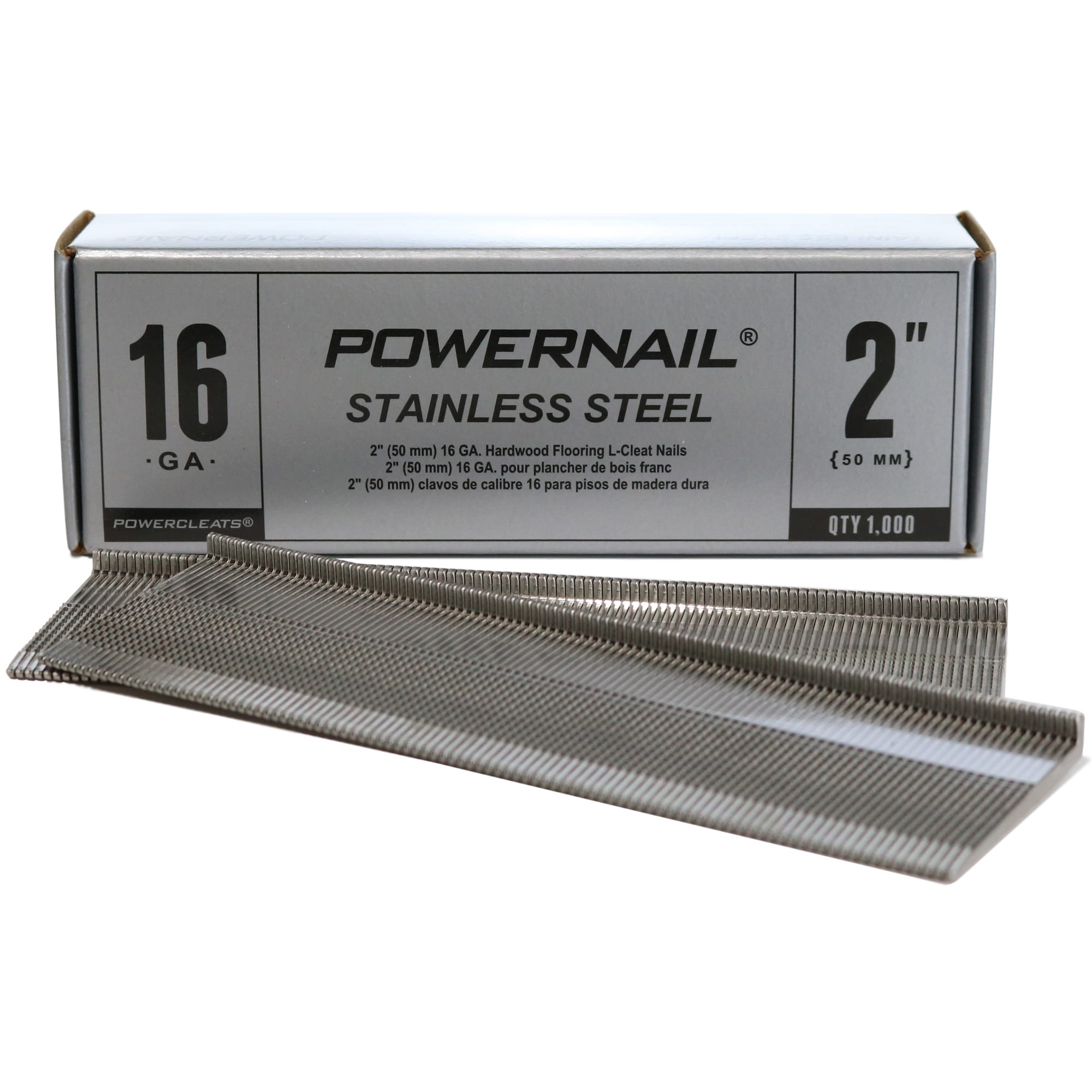 1,000ct DA25 15 Gauge 304 Stainless Steel Angled Finish Nail 34 Degree 2 1/2" 