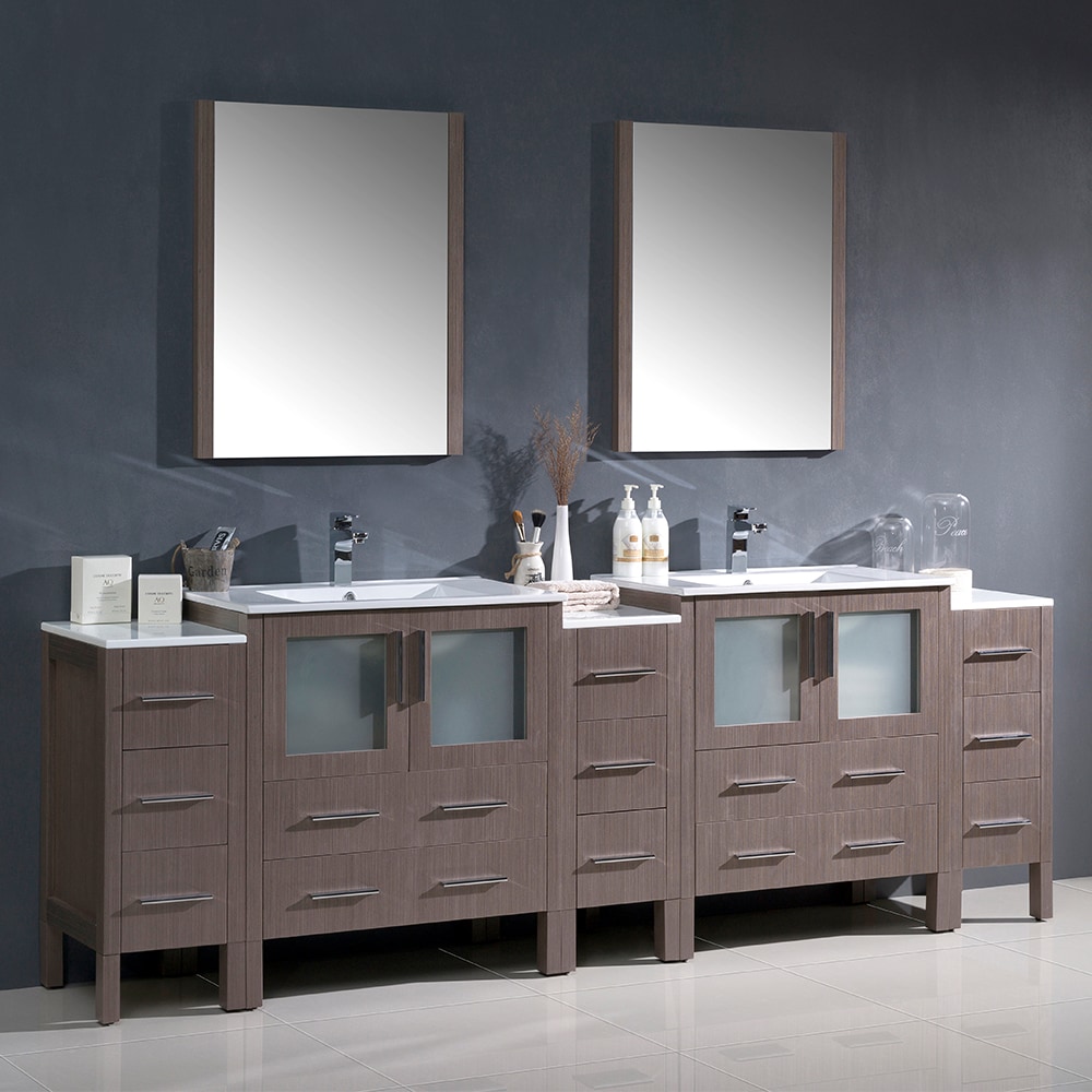 Fresca Torino Walnut Tall Bathroom Linen Side Cabinet