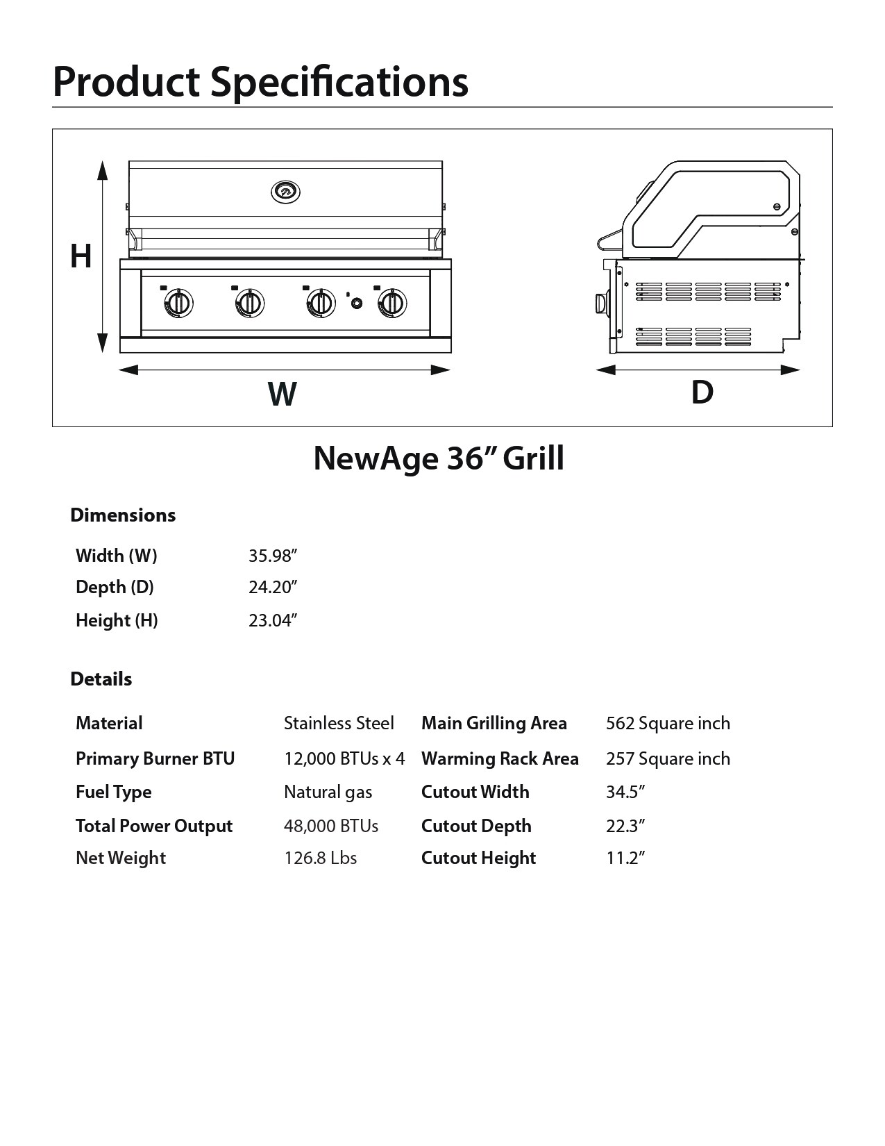 NewAge Products 67109 Gas-Grill - View #4