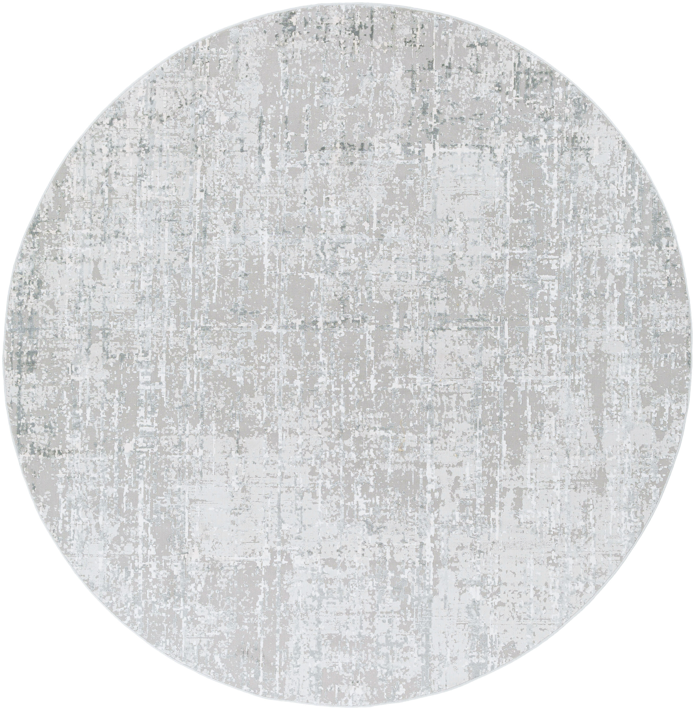Surya AIS2305-710RD Aisha 8 x 8 (ft) Synthetic Gray Round Indoor Abstract Mid-Century Modern Area rug