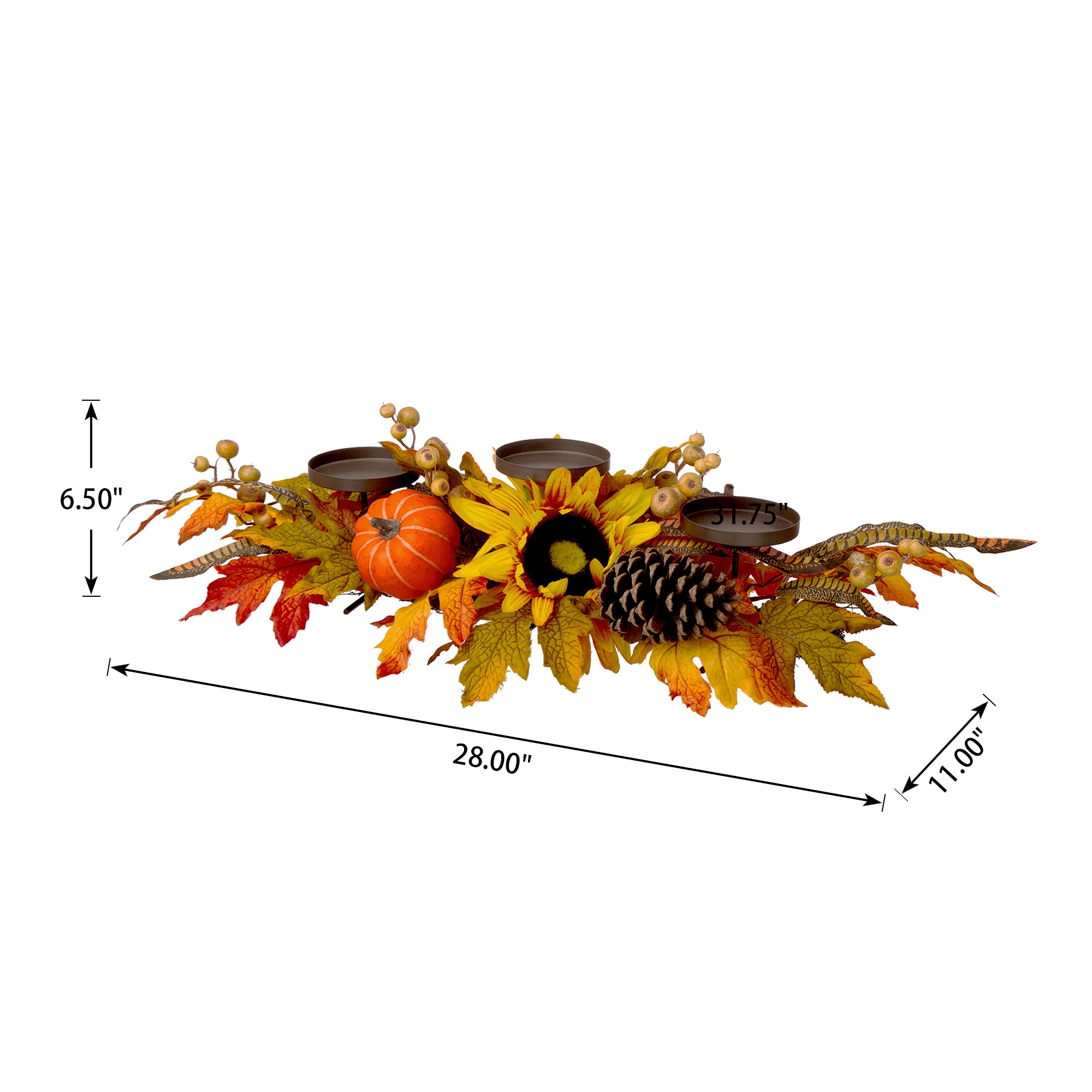 Glitzhome 6.5-in Sunflowers Tabletop Decoration in the Fall Decor ...