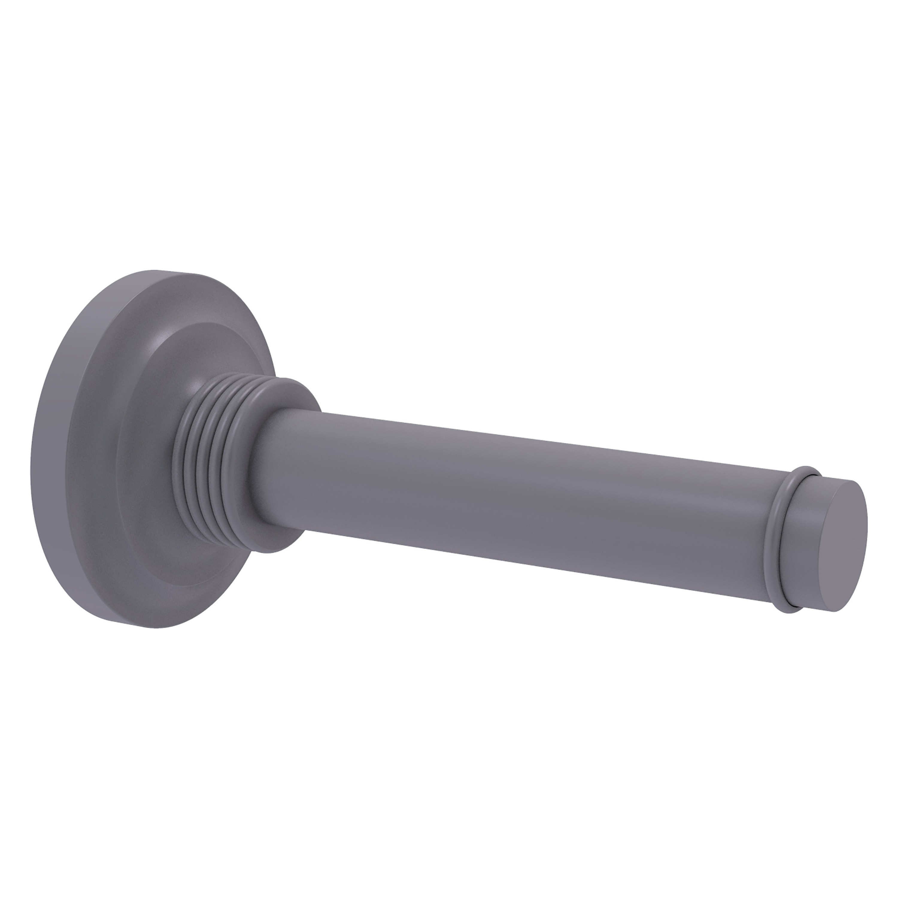 Allied Brass QN-24-1-GYM Que New Matte Gray Wall mount Single post Toilet Paper Holder 1 -Rolls with Storage
