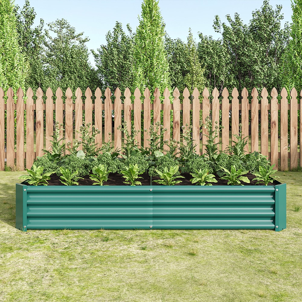 ZAKLOOP XU84091003 35.83-in W x 70.87-in L x 11.81-in H Green Galvanized Metal Raised Garden Bed