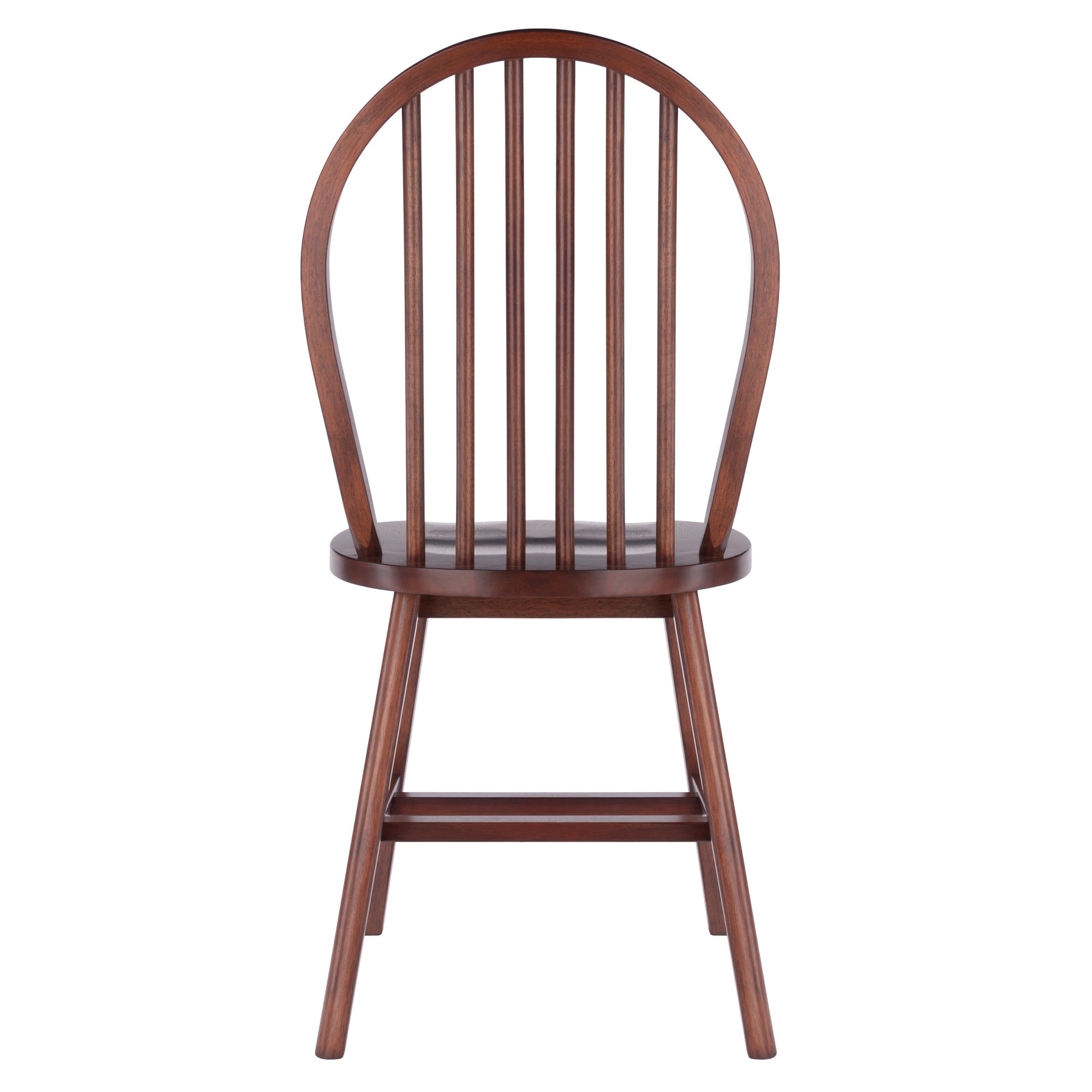 Walnut Windsor Medium Wood 2-Piece Dining Chair Set