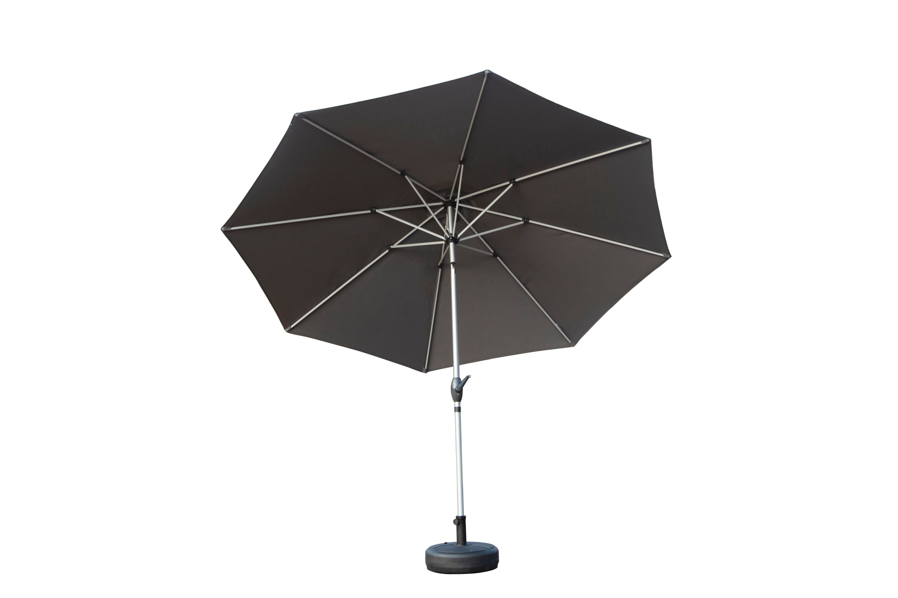 Tatayosi JL-195948 9inch Patio Umbrella Outdoor Table Umbrella with Push Button Tilt and Crank UV Protection Waterproof Market Sun Umbrella Gray