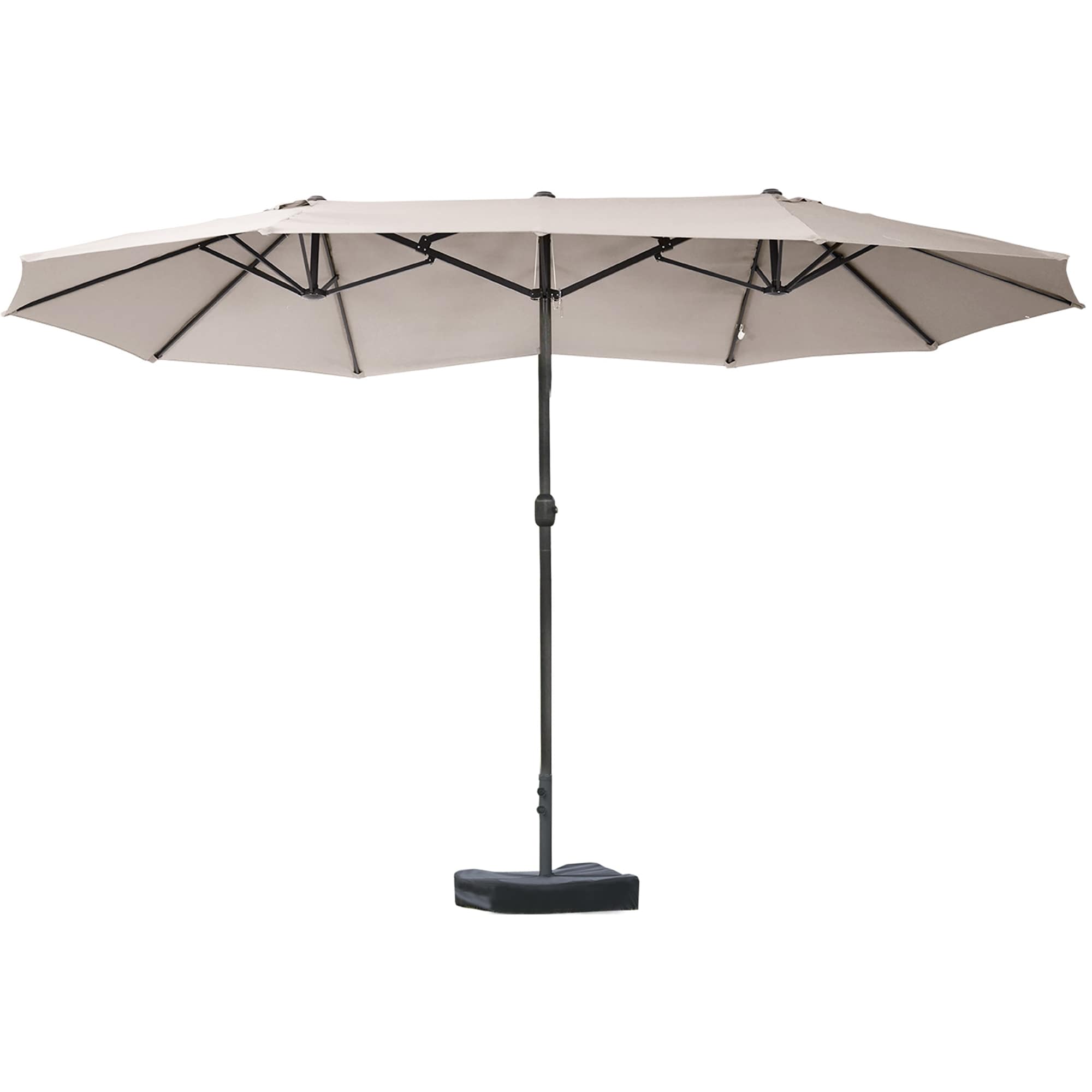 CASAINC CA-WG3BG 15-ft Steel Brown No-tilt Cantilever Patio Umbrella